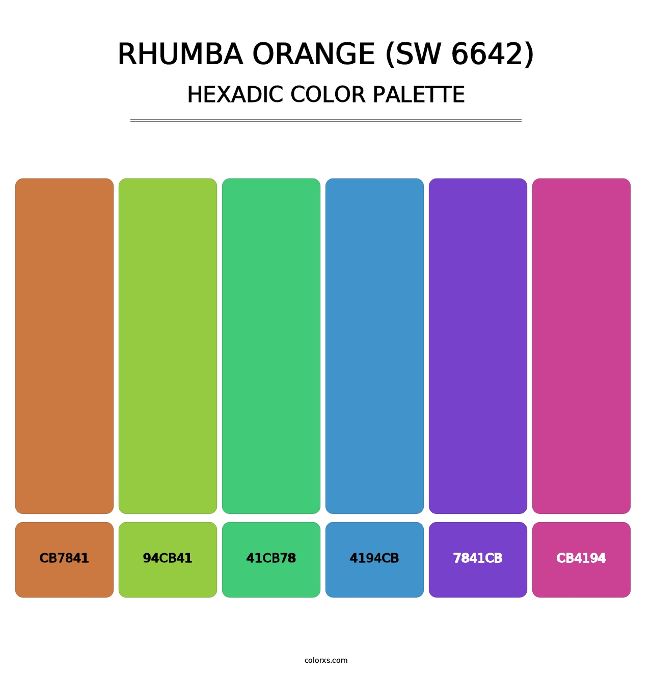 Rhumba Orange (SW 6642) - Hexadic Color Palette