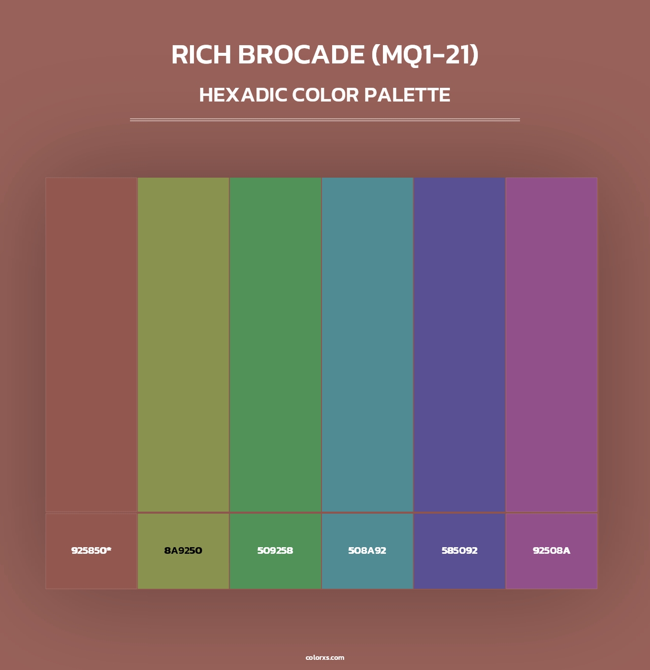 Rich Brocade (MQ1-21) - Hexadic Color Palette