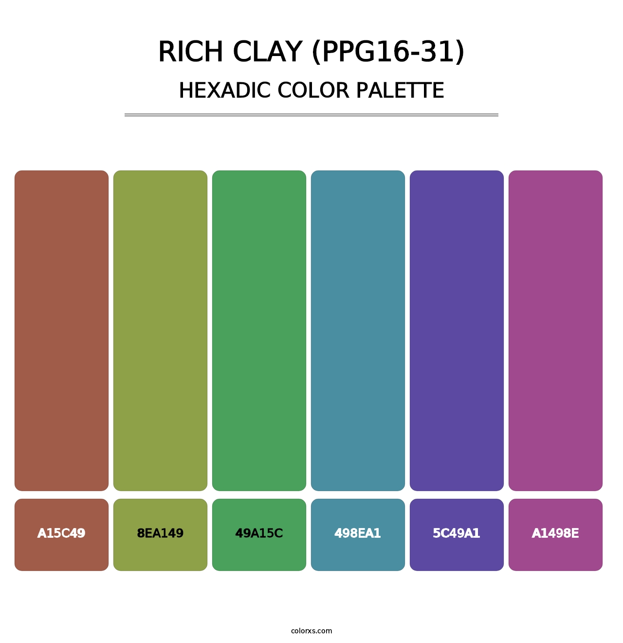 Rich Clay (PPG16-31) - Hexadic Color Palette