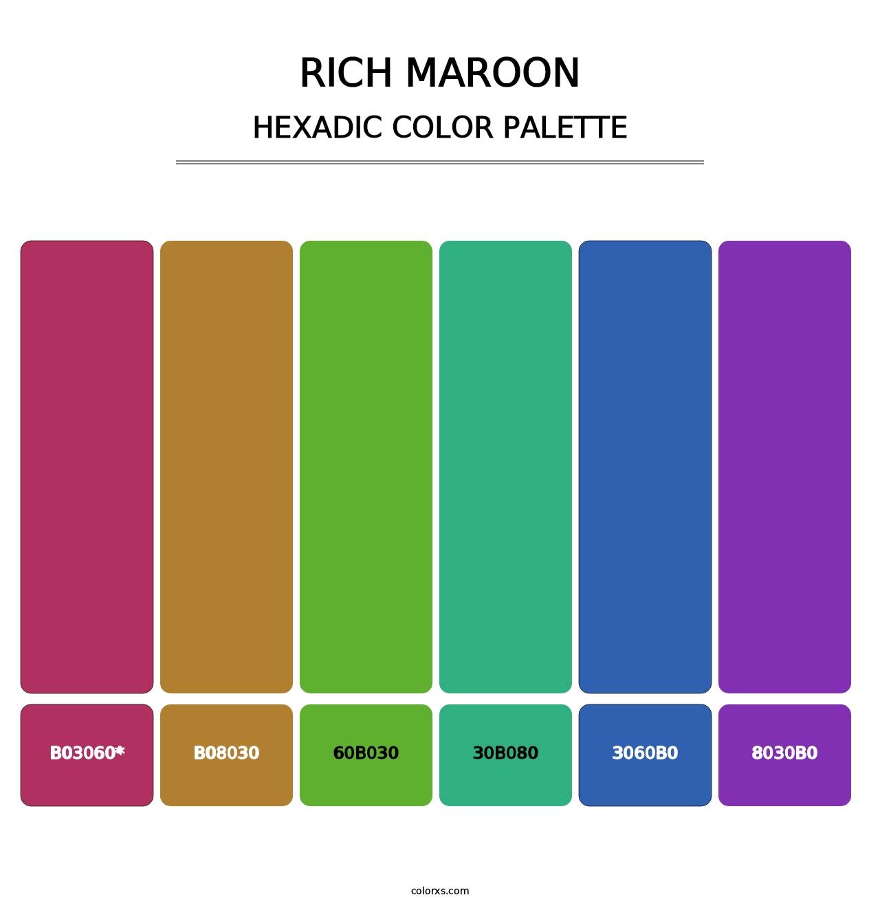 Rich Maroon - Hexadic Color Palette