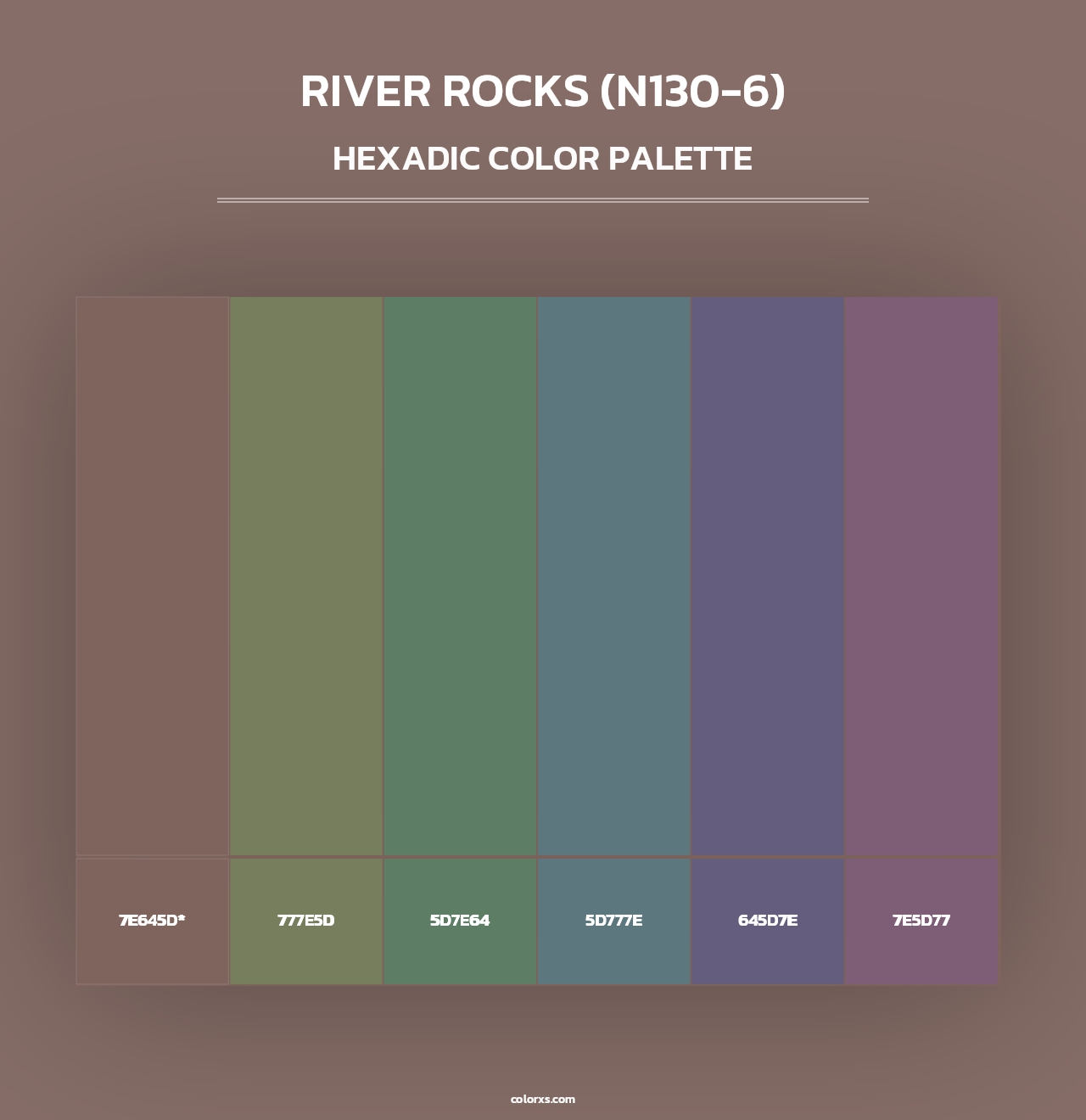 River Rocks (N130-6) - Hexadic Color Palette