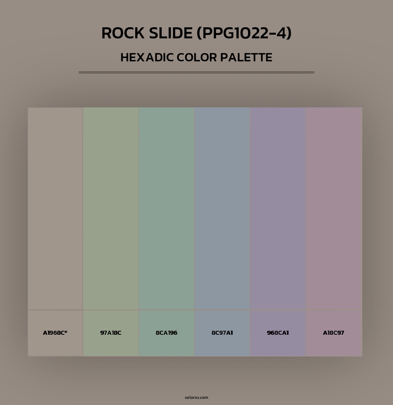 Rock Slide (PPG1022-4) - Hexadic Color Palette