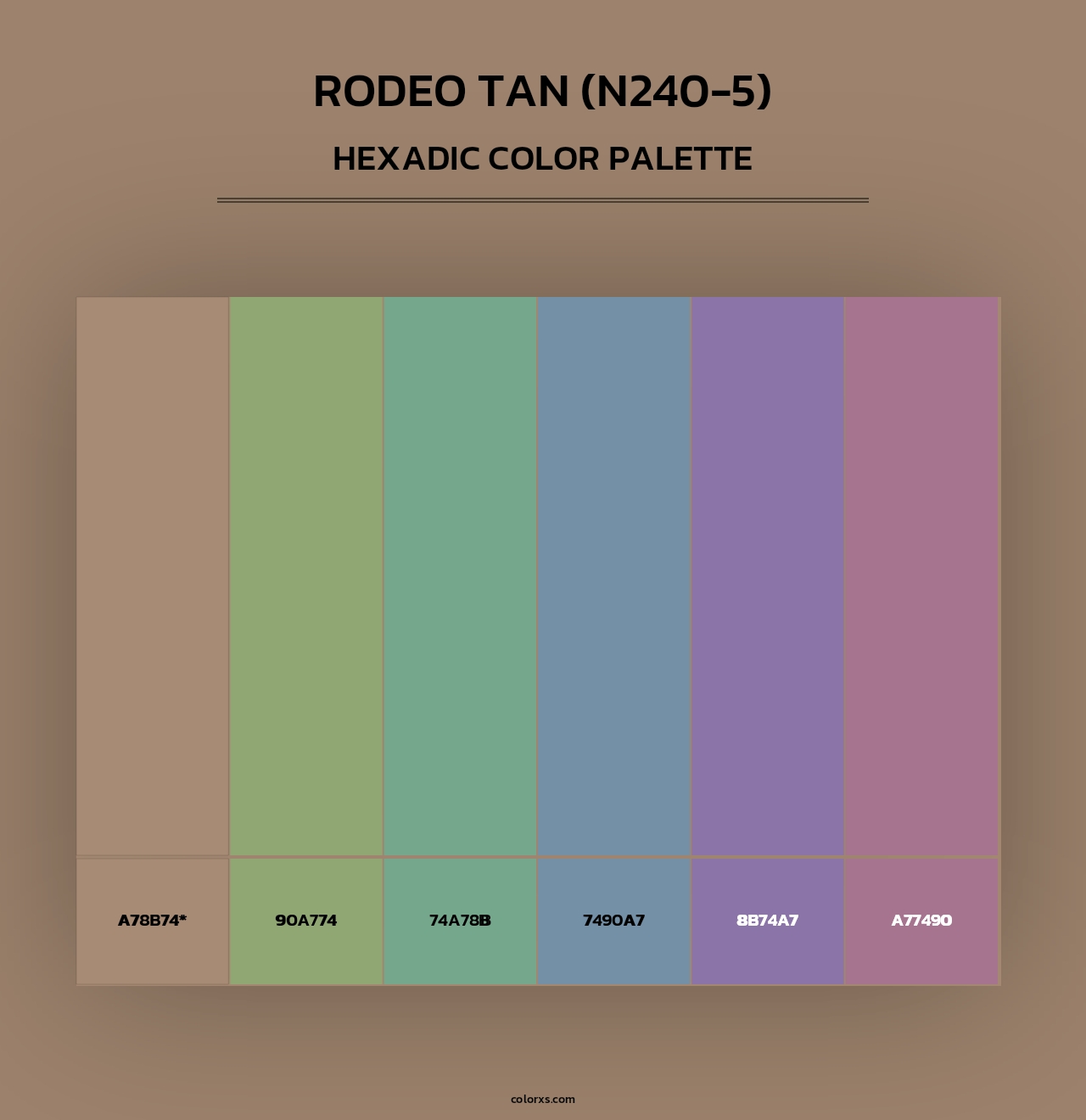 Rodeo Tan (N240-5) - Hexadic Color Palette