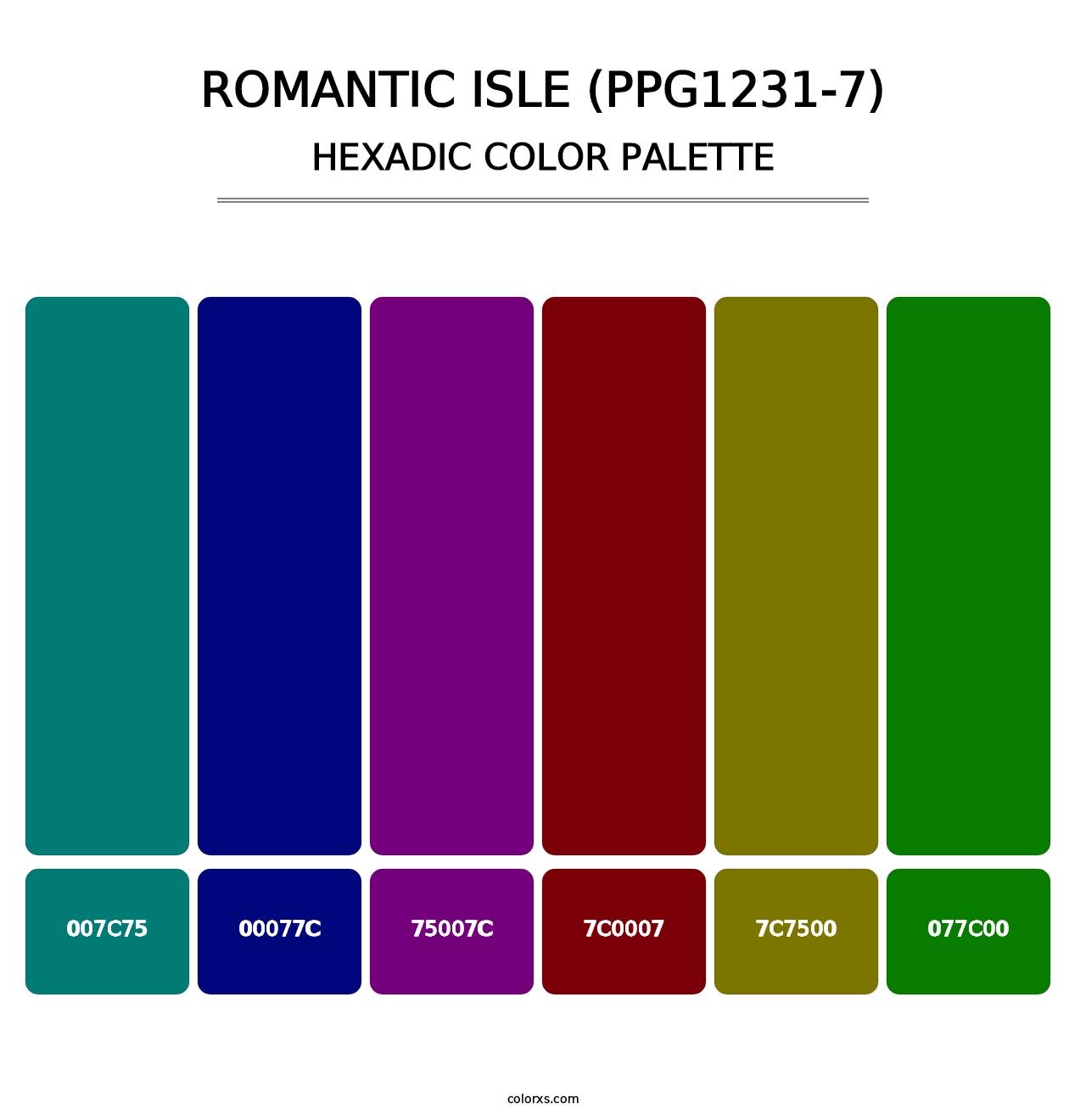 Romantic Isle (PPG1231-7) - Hexadic Color Palette