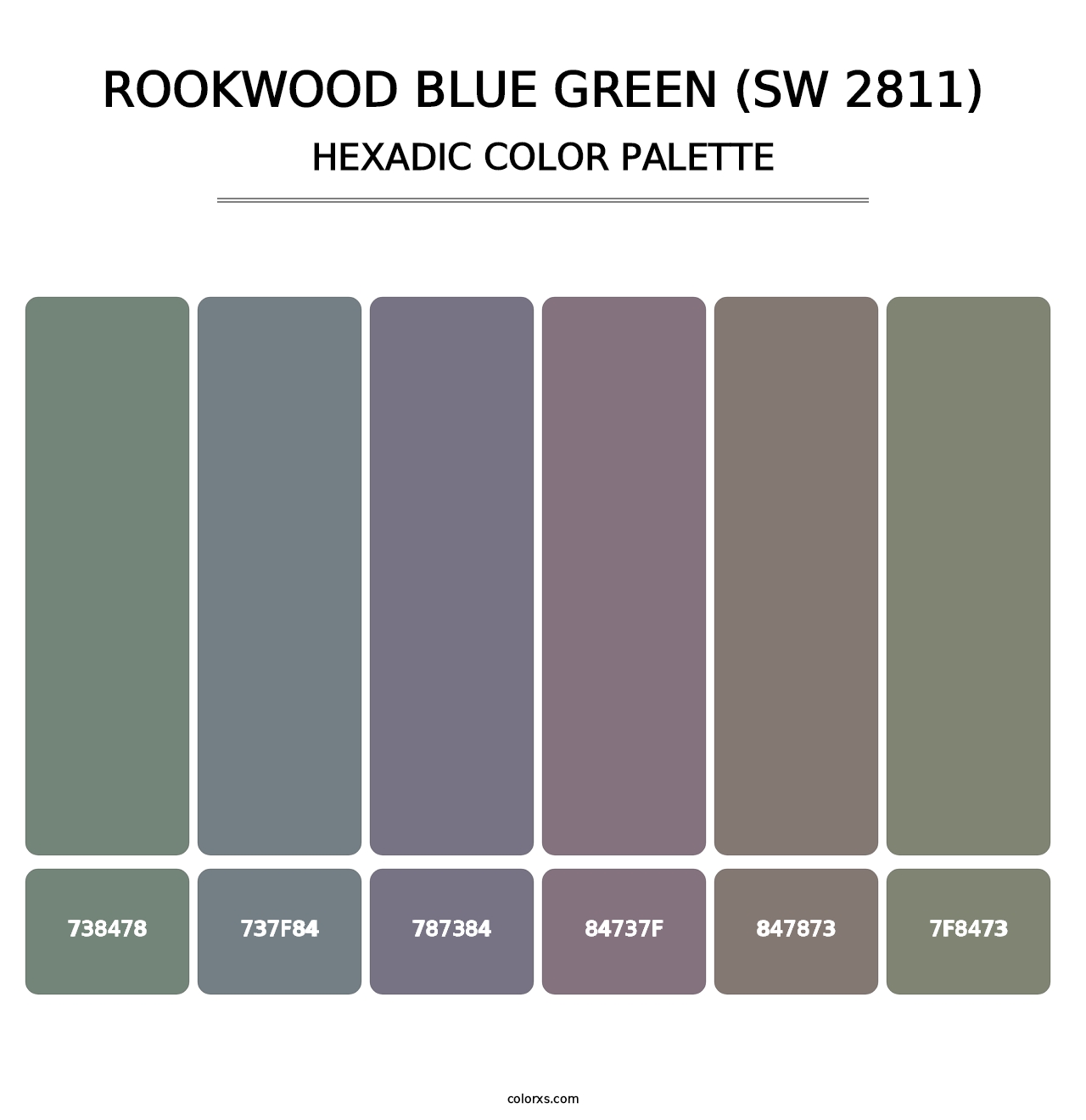 Rookwood Blue Green (SW 2811) - Hexadic Color Palette