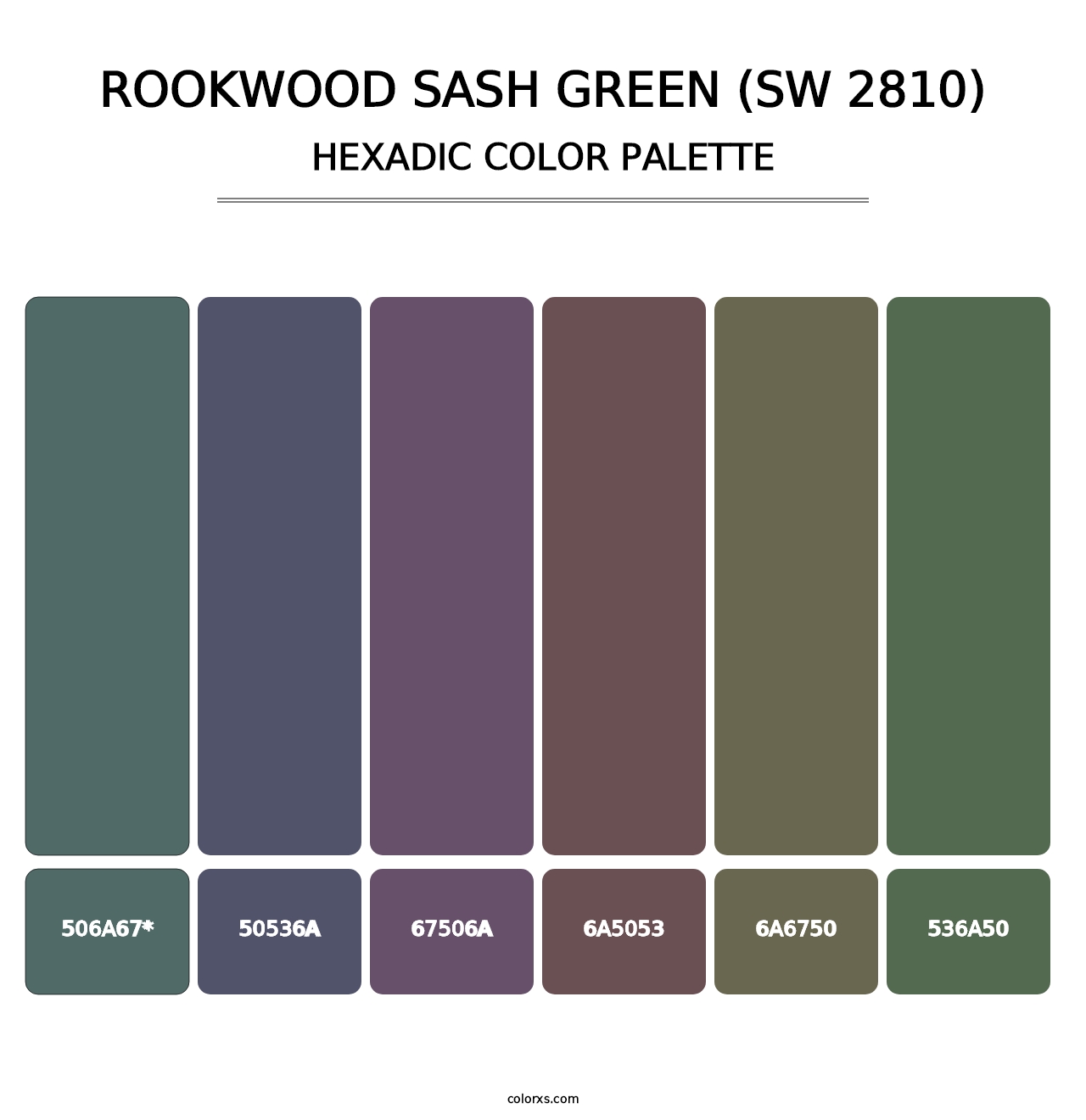 Rookwood Sash Green (SW 2810) - Hexadic Color Palette