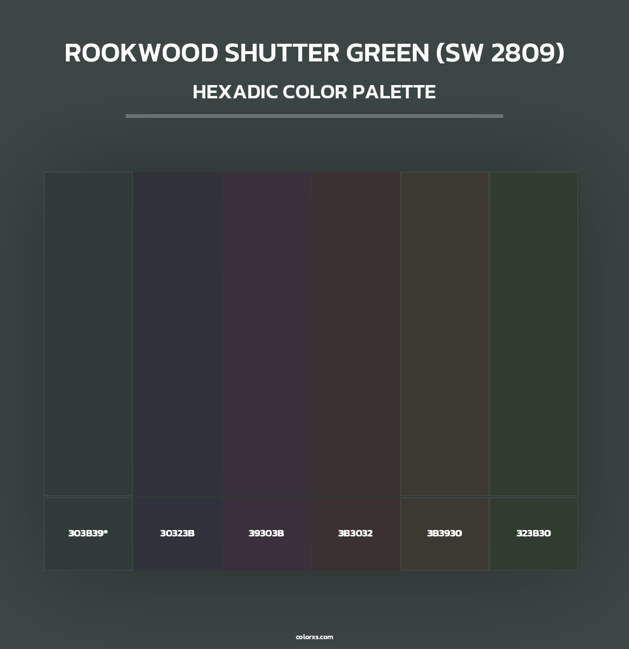 Rookwood Shutter Green (SW 2809) - Hexadic Color Palette