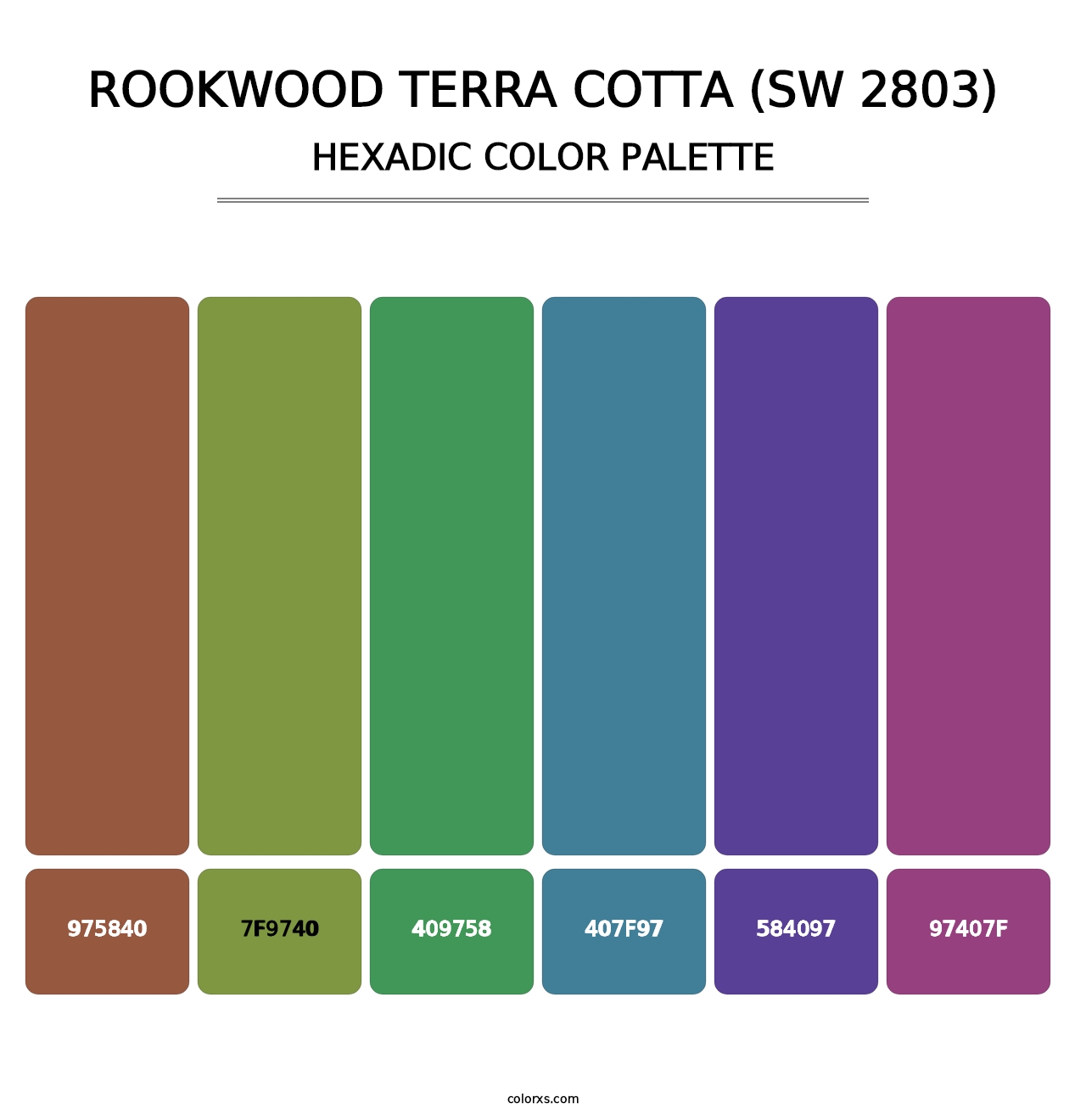 Rookwood Terra Cotta (SW 2803) - Hexadic Color Palette