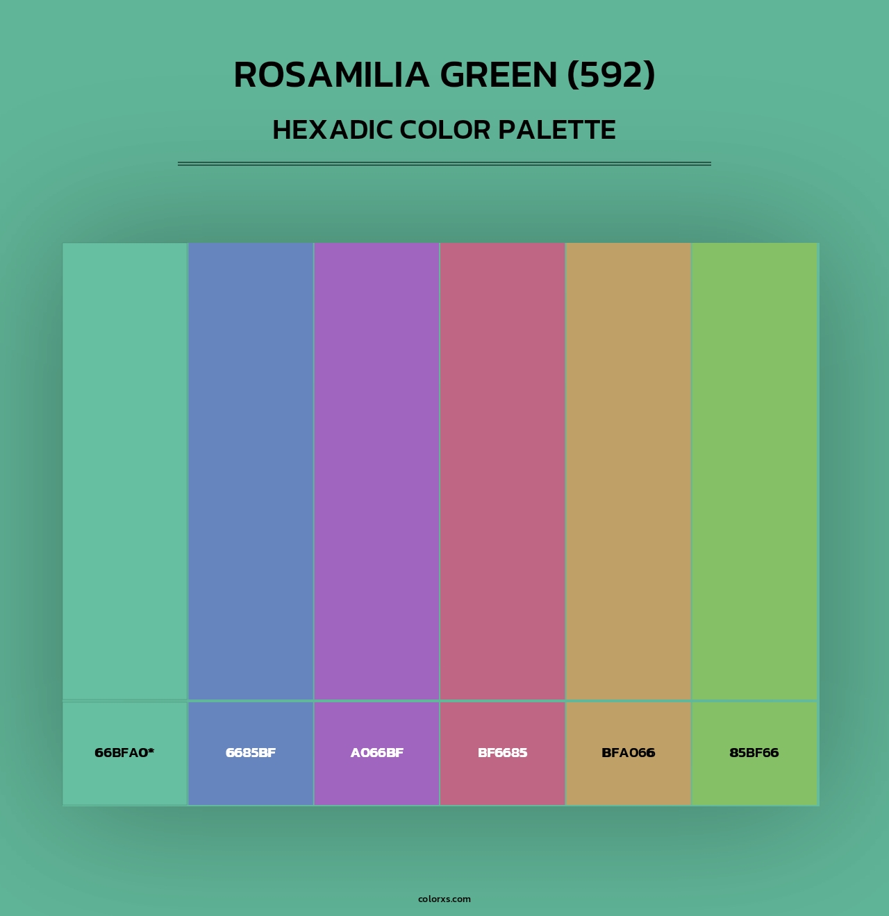 Rosamilia Green (592) - Hexadic Color Palette