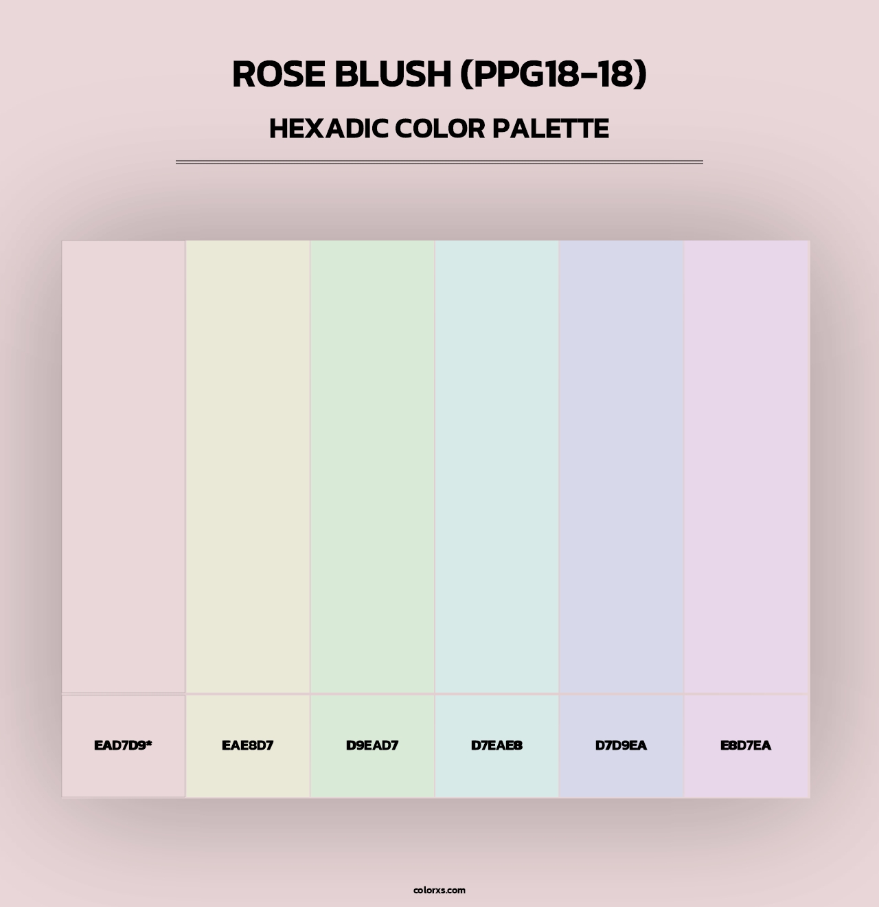 Rose Blush (PPG18-18) - Hexadic Color Palette