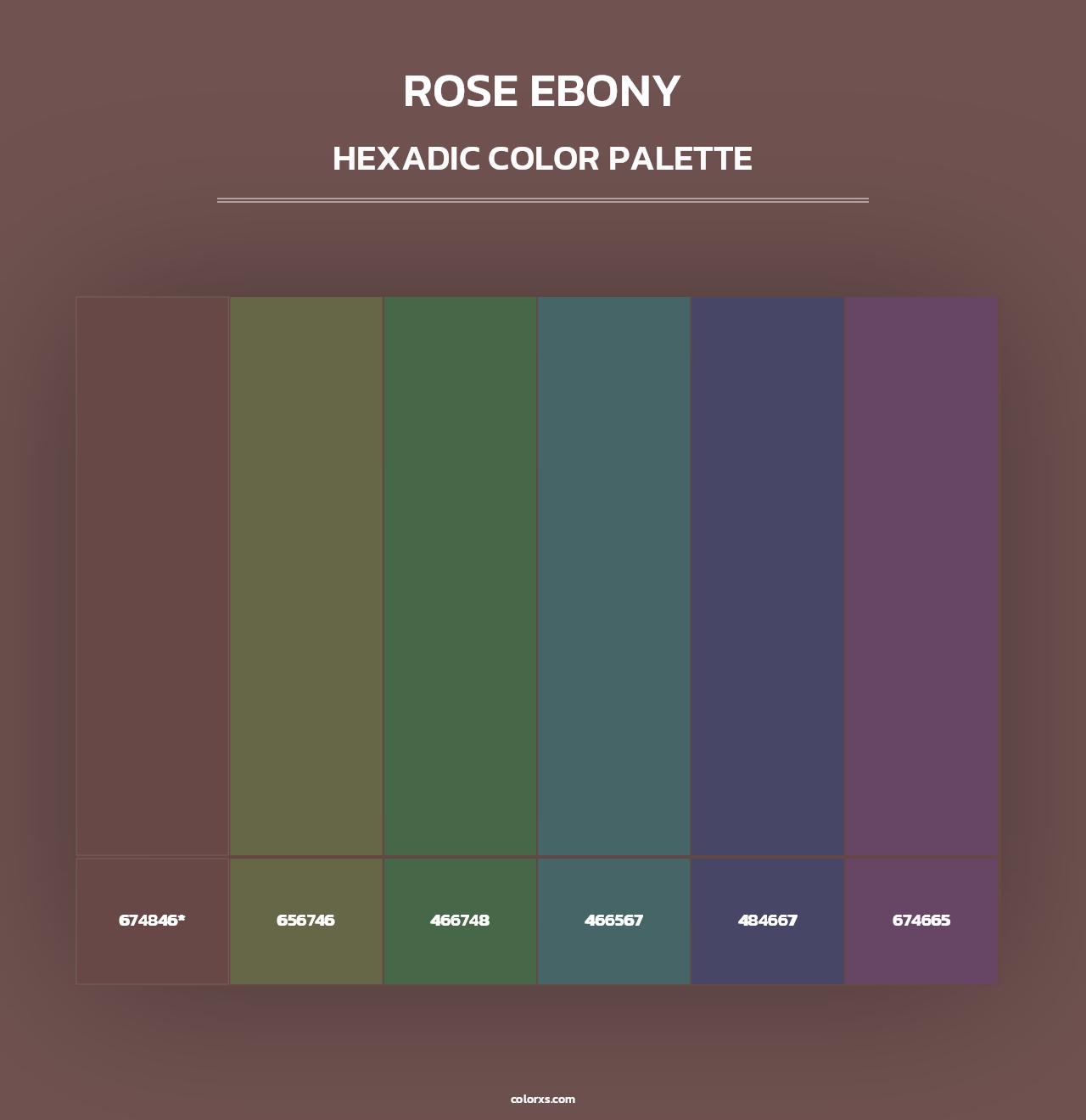 Rose Ebony - Hexadic Color Palette