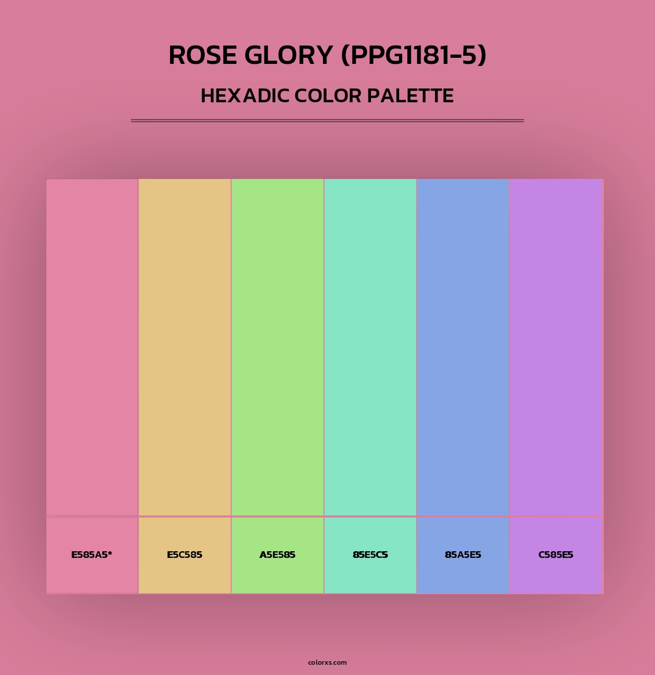 Rose Glory (PPG1181-5) - Hexadic Color Palette