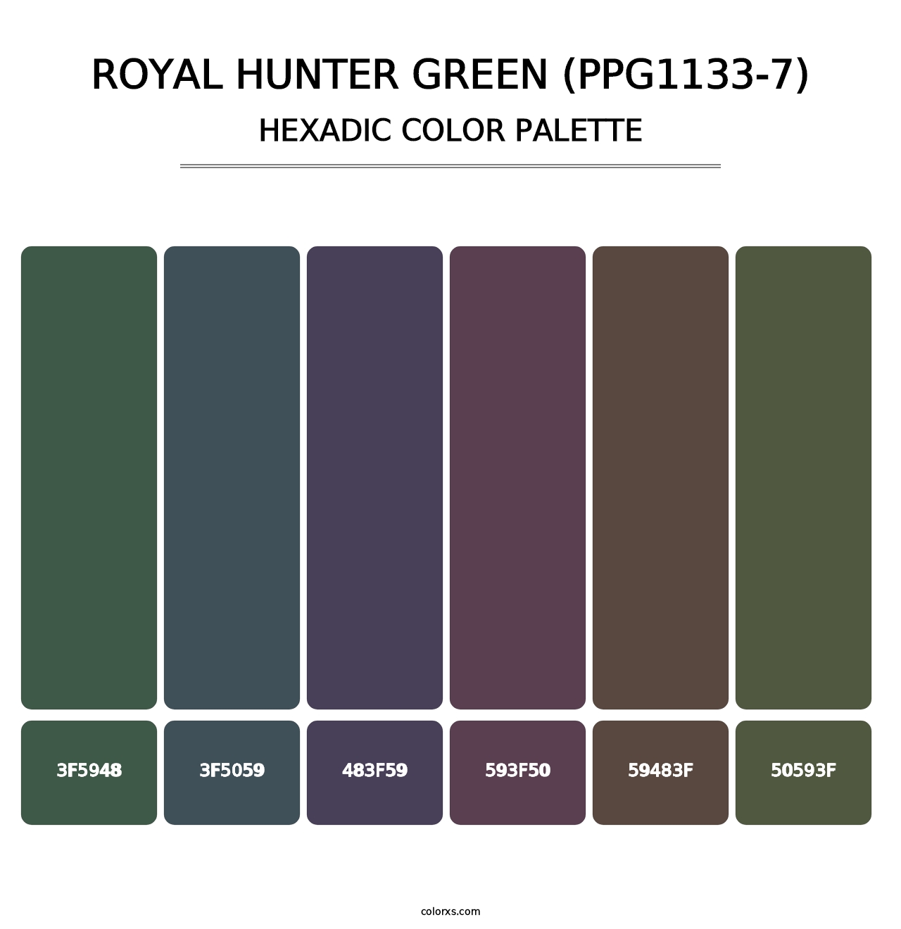 Royal Hunter Green (PPG1133-7) - Hexadic Color Palette