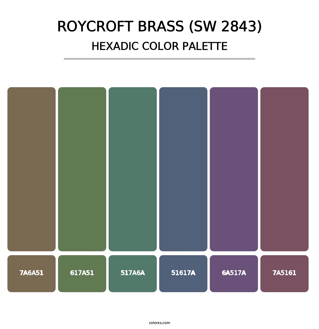 Roycroft Brass (SW 2843) - Hexadic Color Palette