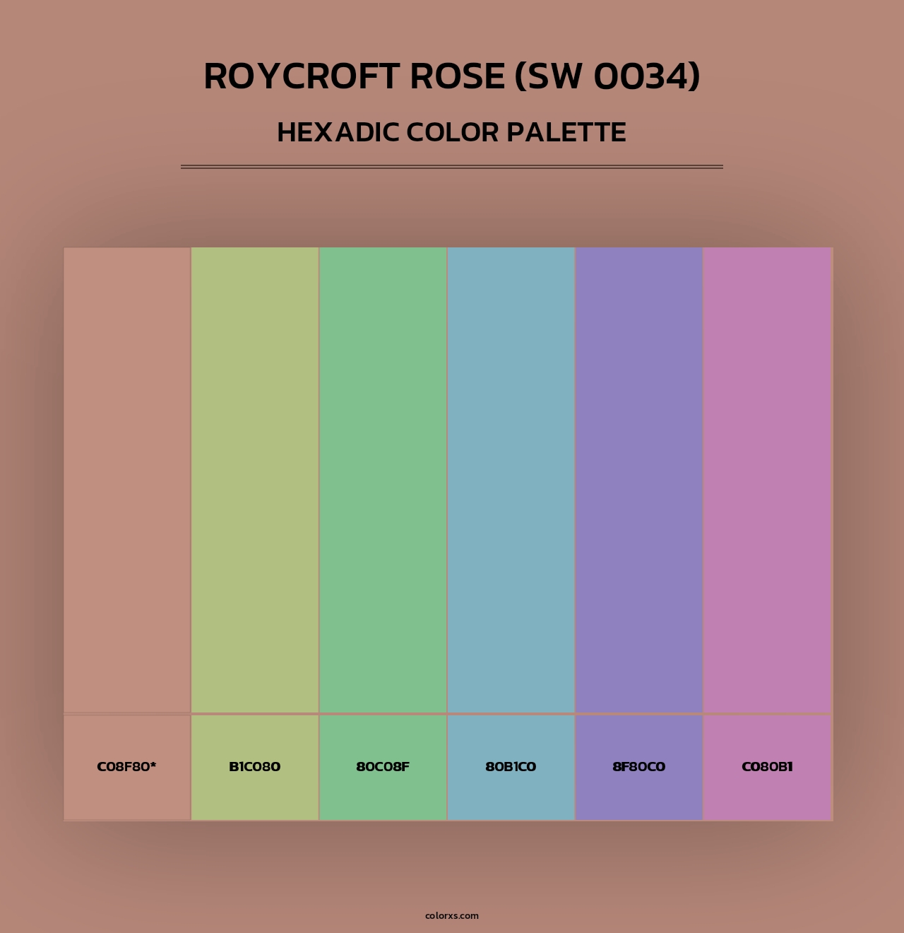 Roycroft Rose (SW 0034) - Hexadic Color Palette