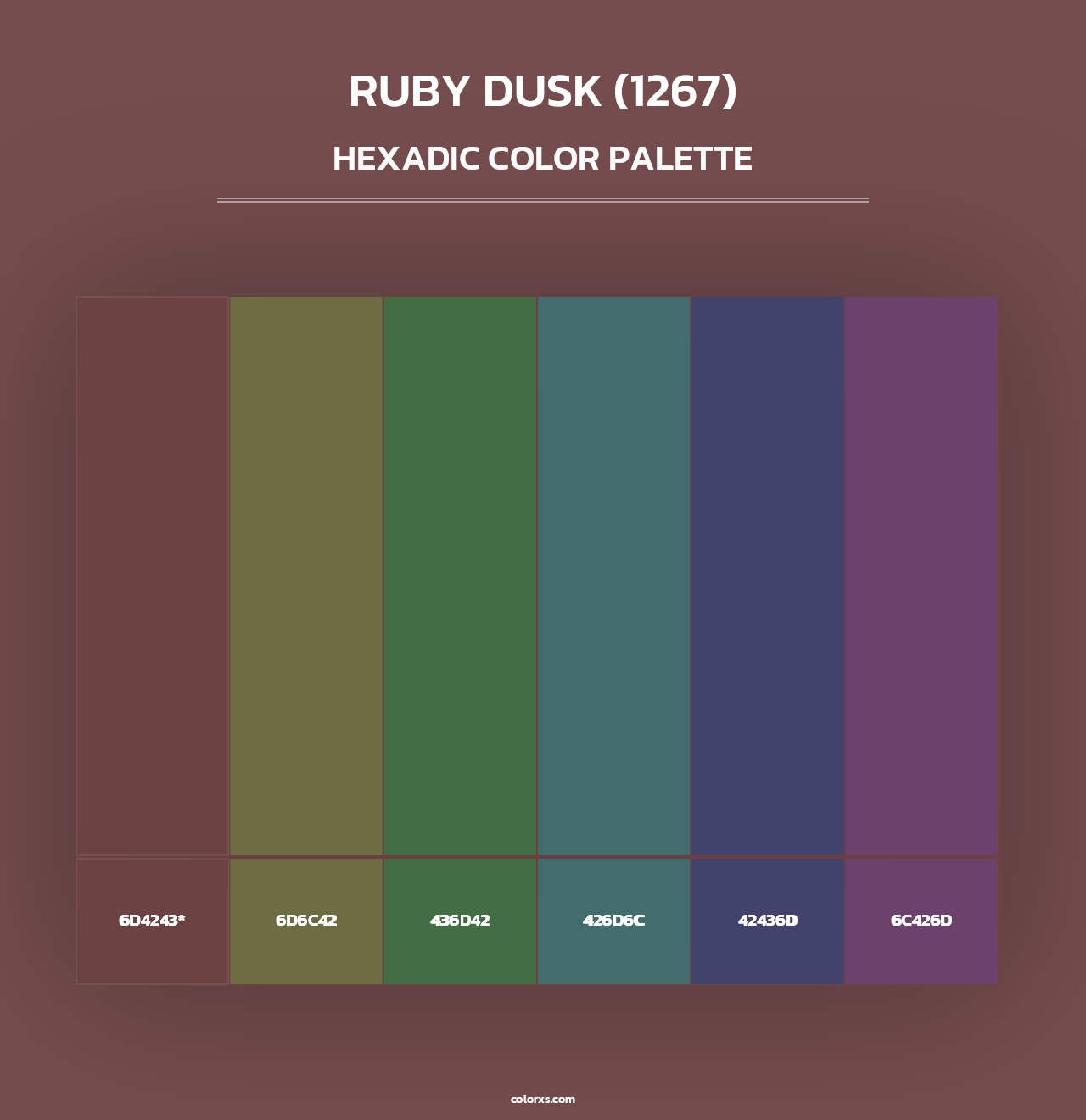 Ruby Dusk (1267) - Hexadic Color Palette