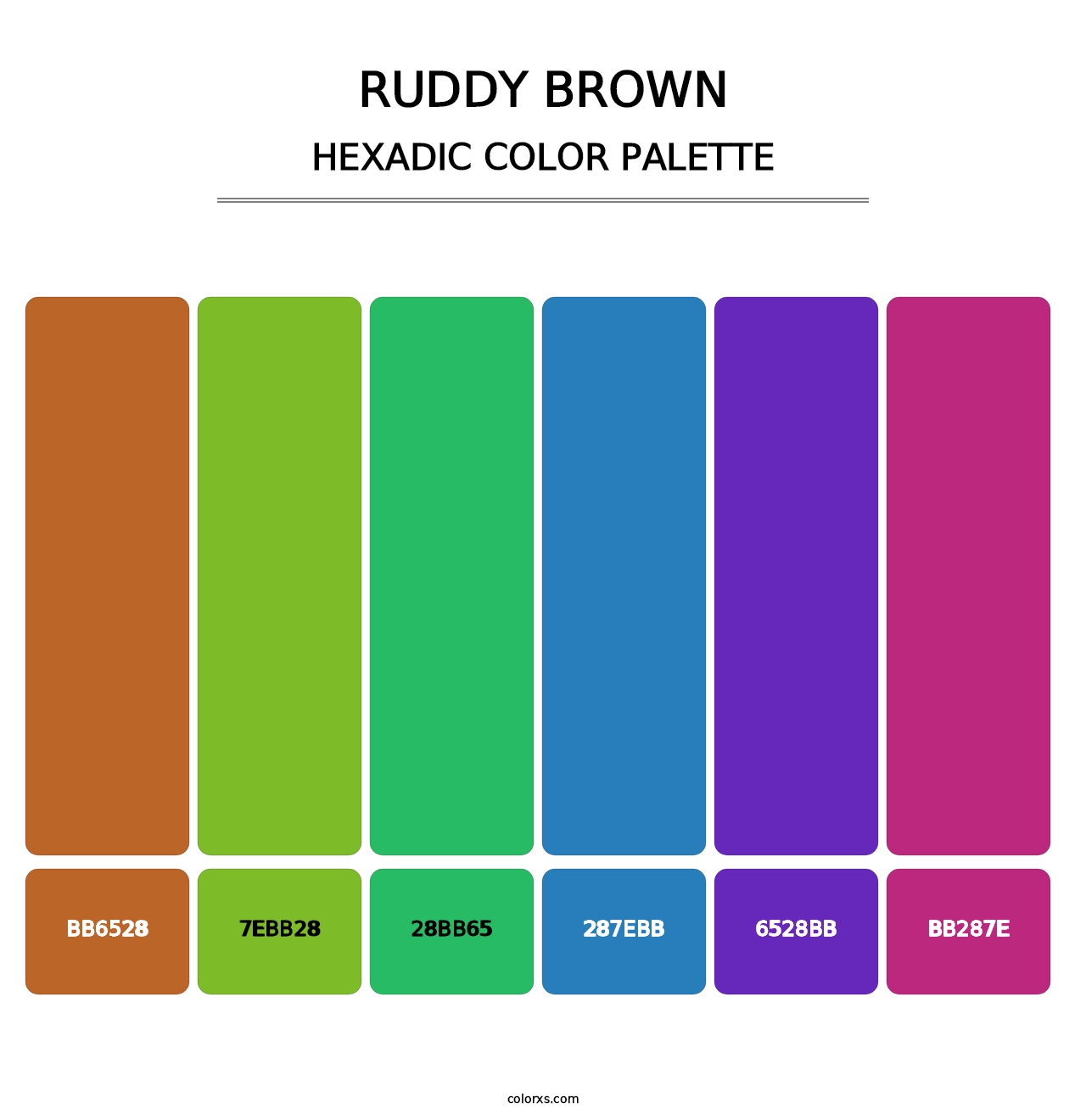 Ruddy Brown - Hexadic Color Palette
