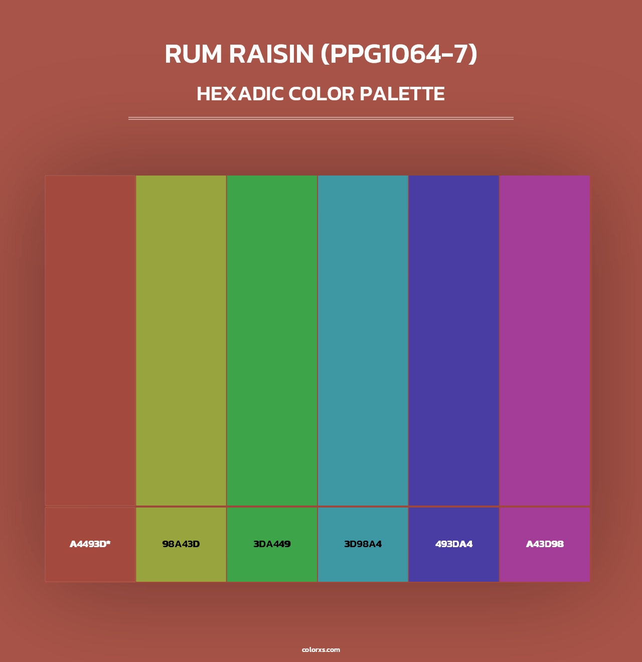 Rum Raisin (PPG1064-7) - Hexadic Color Palette
