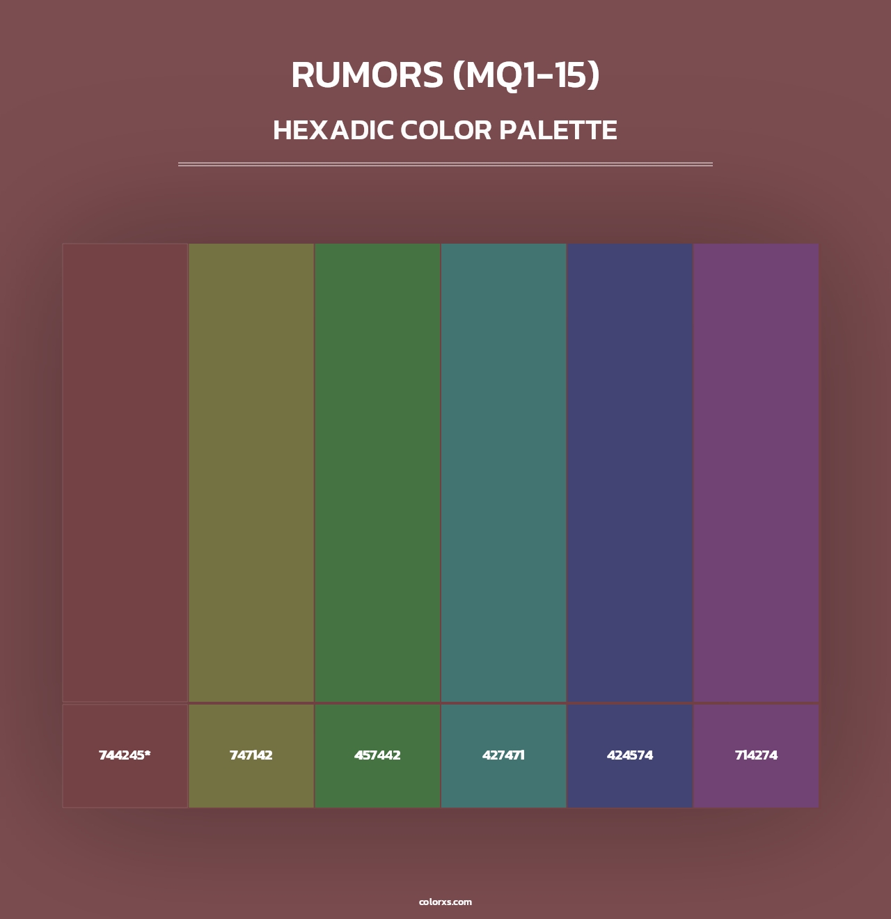 Rumors (MQ1-15) - Hexadic Color Palette