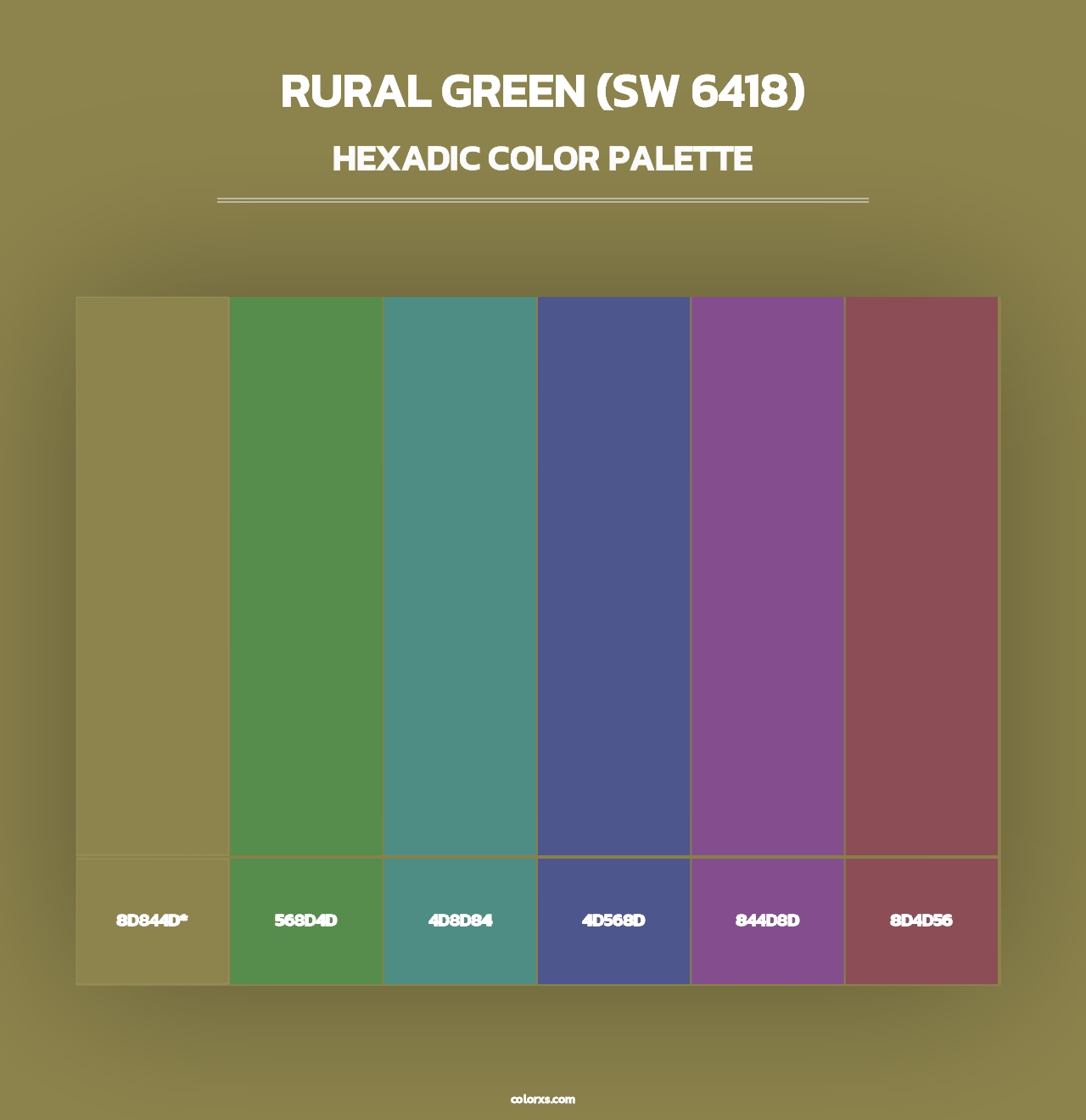 Rural Green (SW 6418) - Hexadic Color Palette