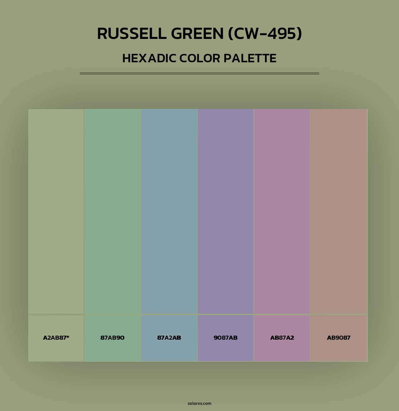 Russell Green (CW-495) - Hexadic Color Palette