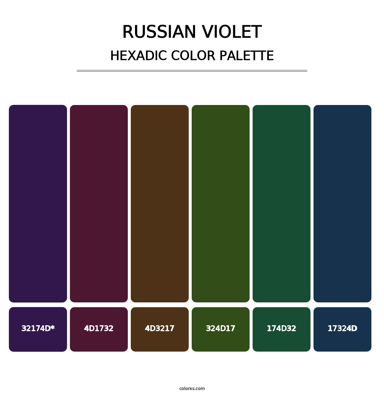 Russian Violet - Hexadic Color Palette