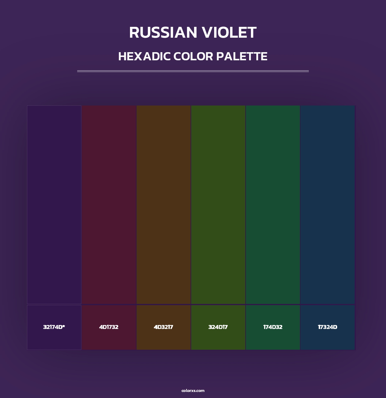 Russian Violet - Hexadic Color Palette