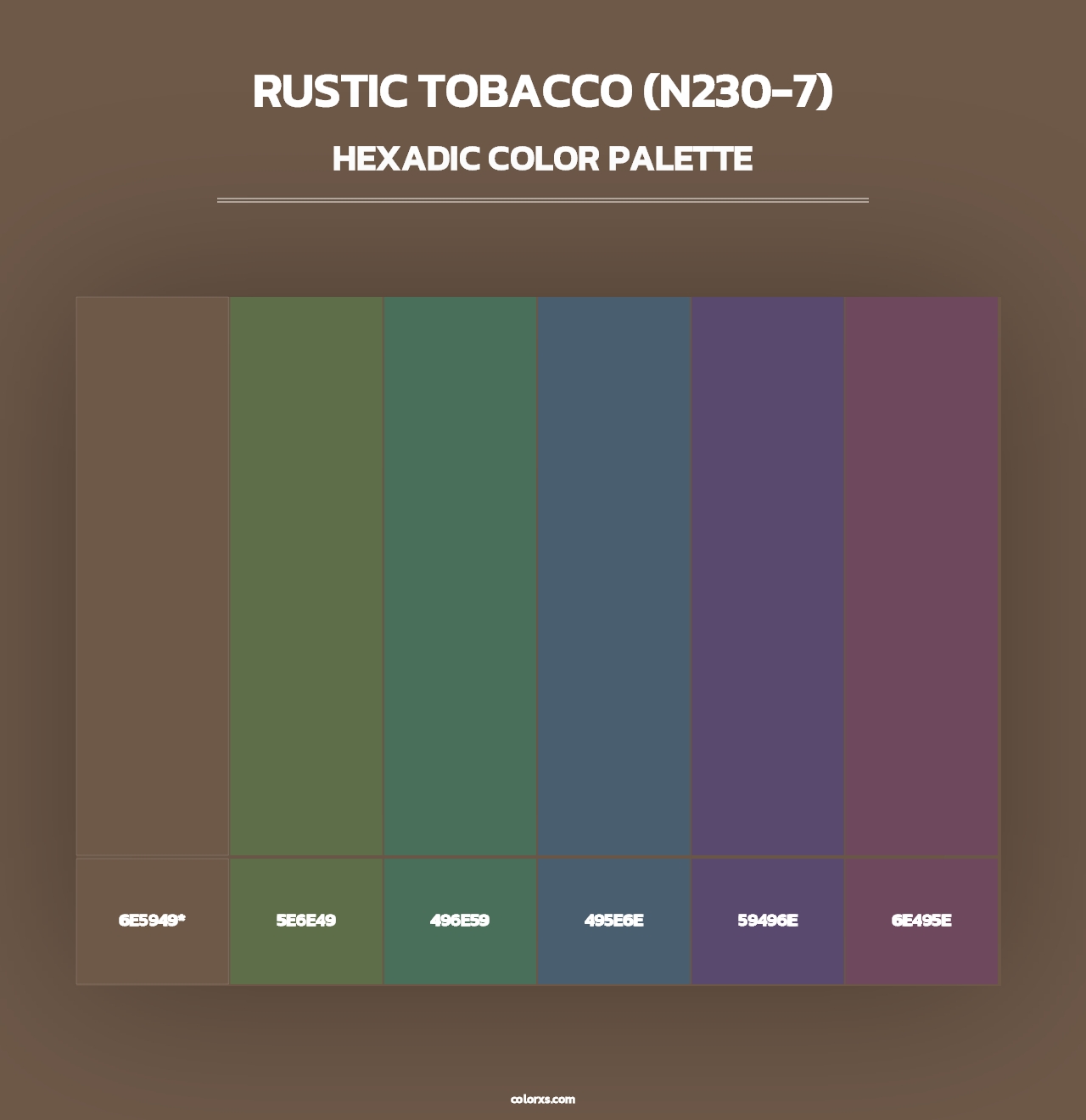 Rustic Tobacco (N230-7) - Hexadic Color Palette