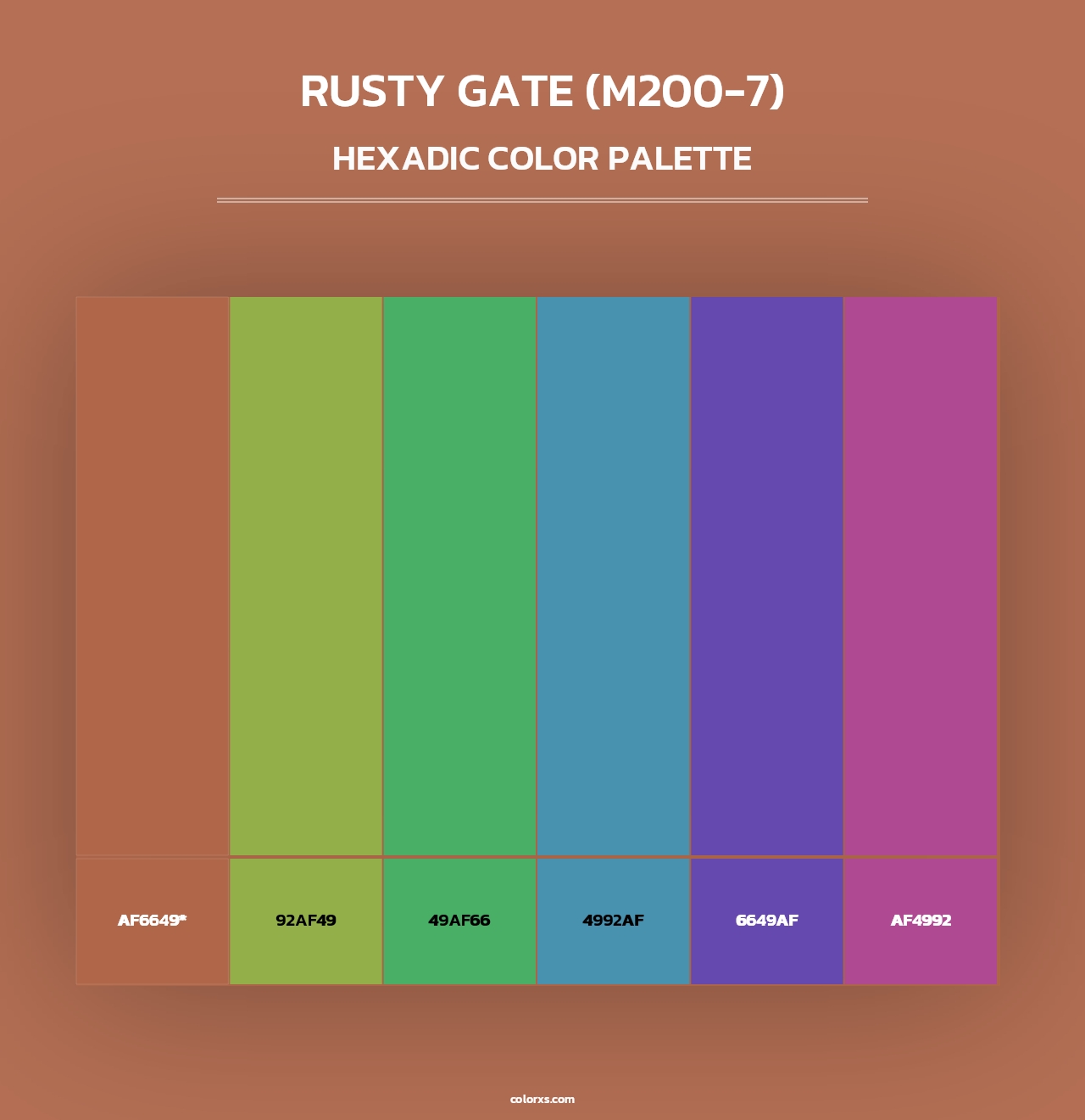 Rusty Gate (M200-7) - Hexadic Color Palette