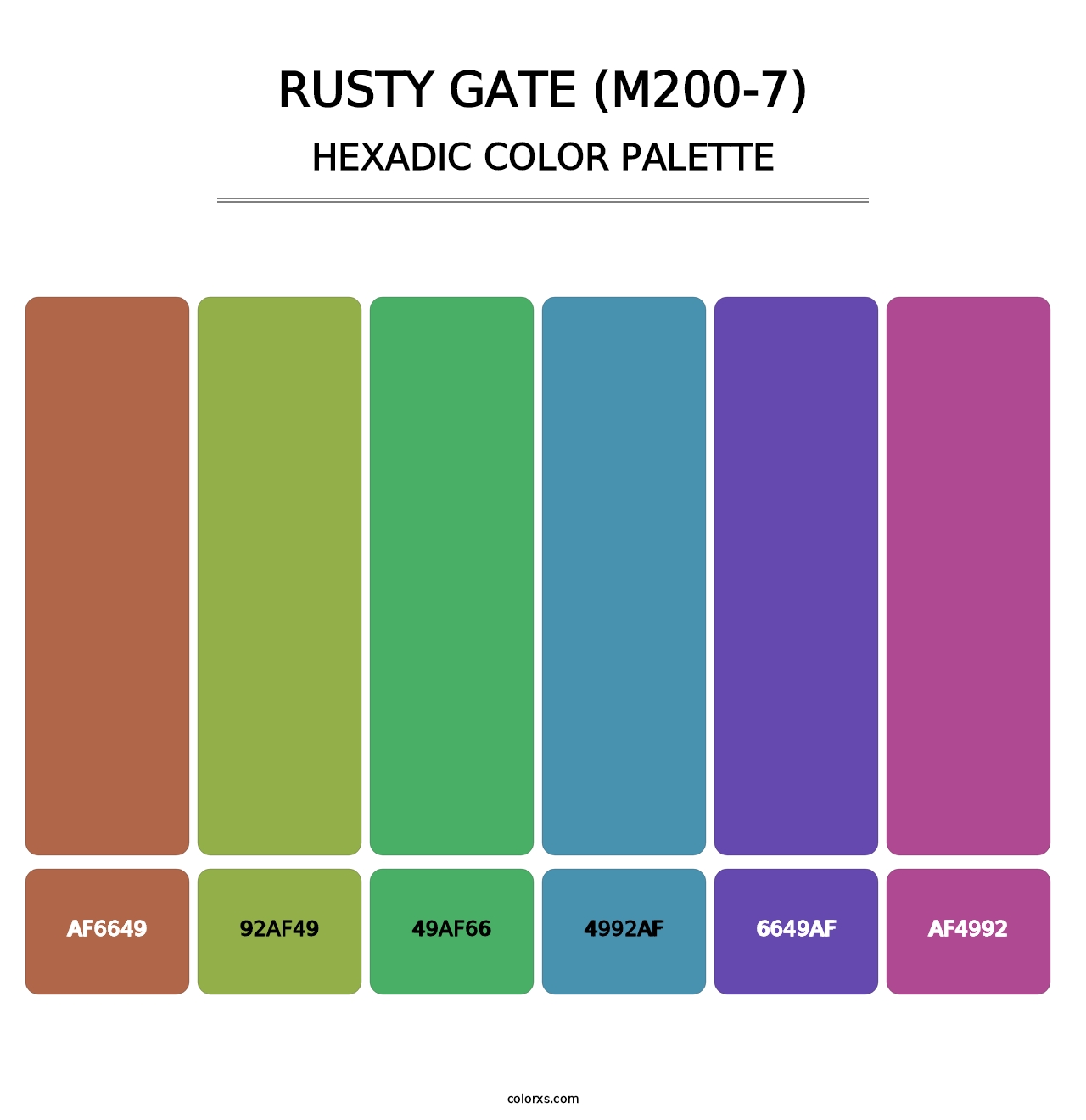 Rusty Gate (M200-7) - Hexadic Color Palette