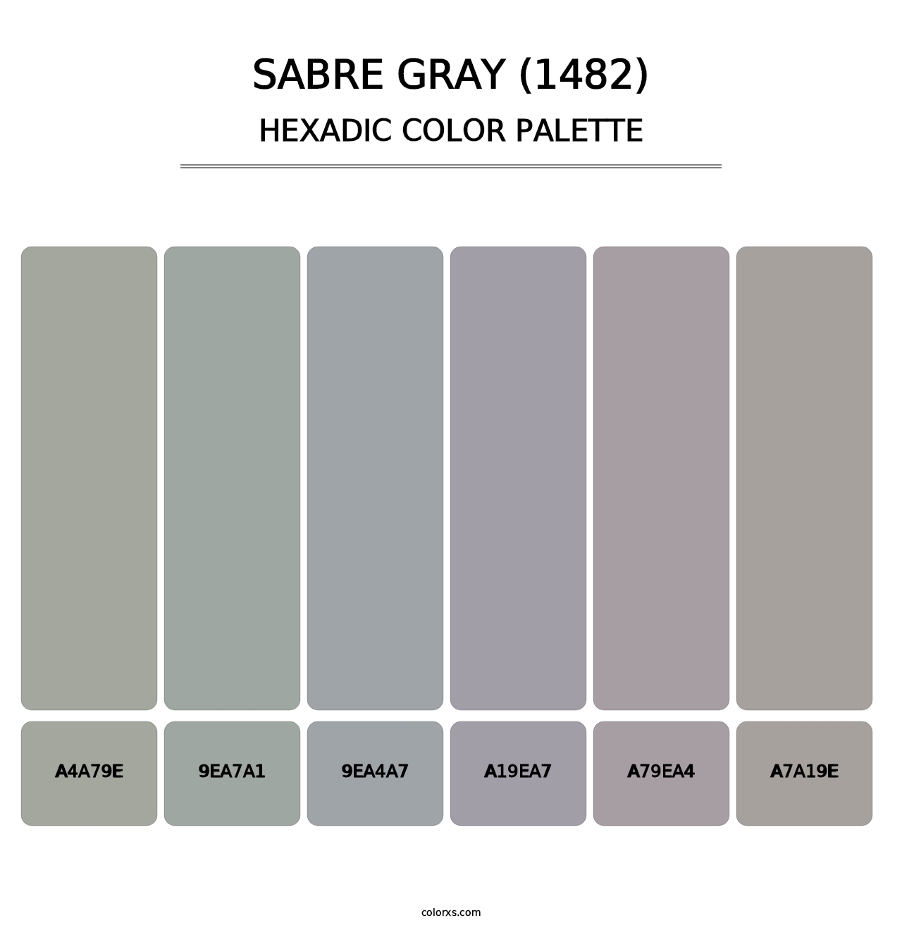 Sabre Gray (1482) - Hexadic Color Palette