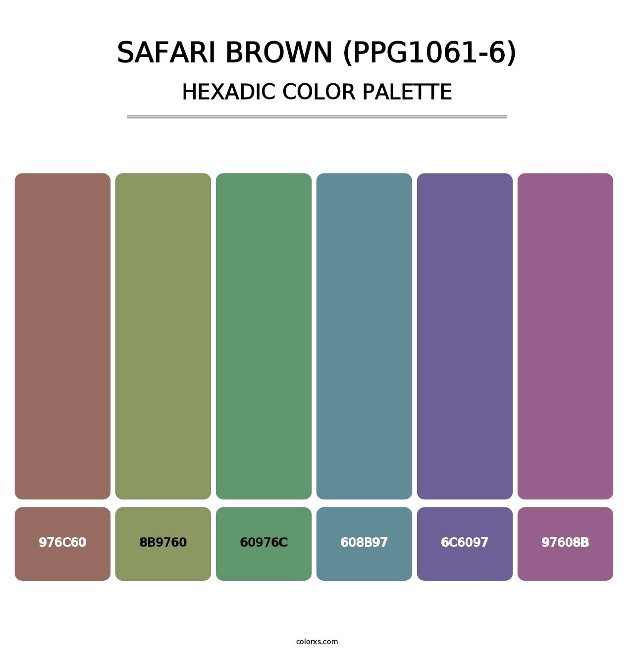 Safari Brown (PPG1061-6) - Hexadic Color Palette