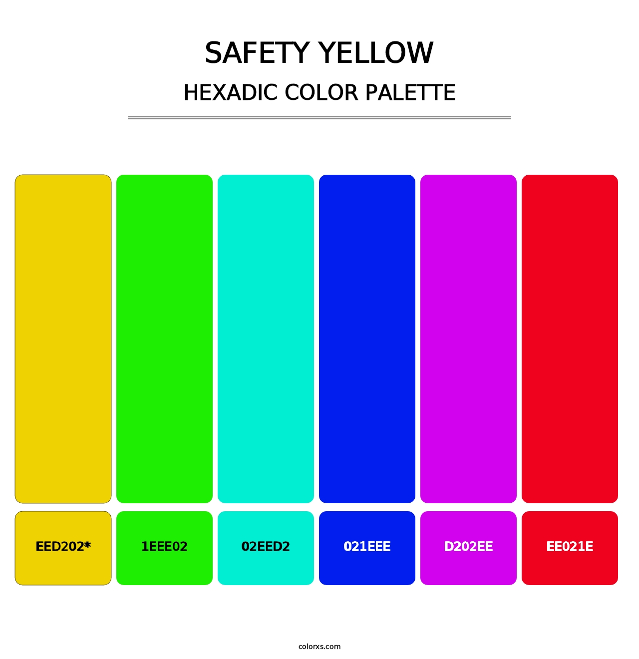 Safety Yellow - Hexadic Color Palette