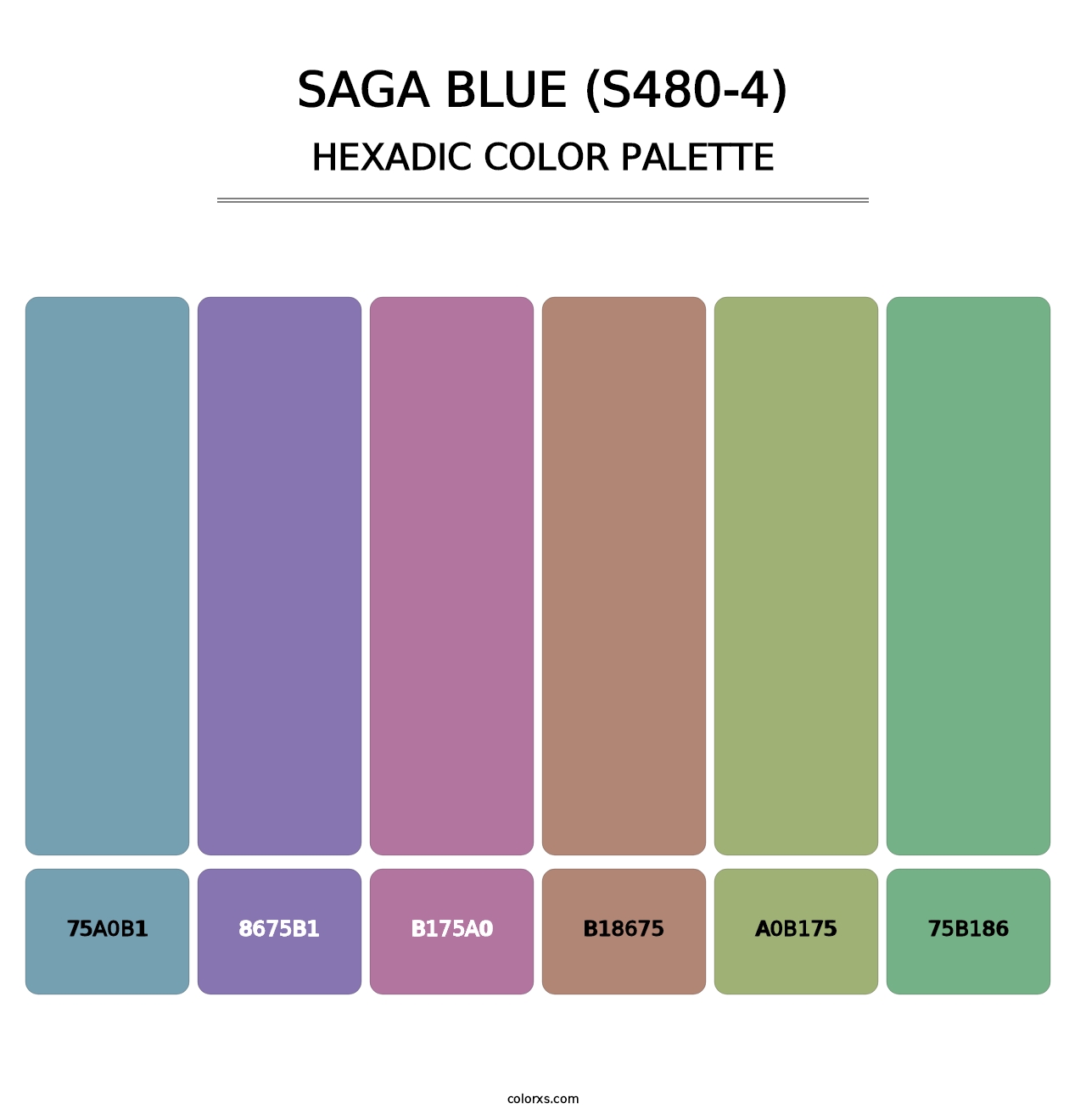 Saga Blue (S480-4) - Hexadic Color Palette