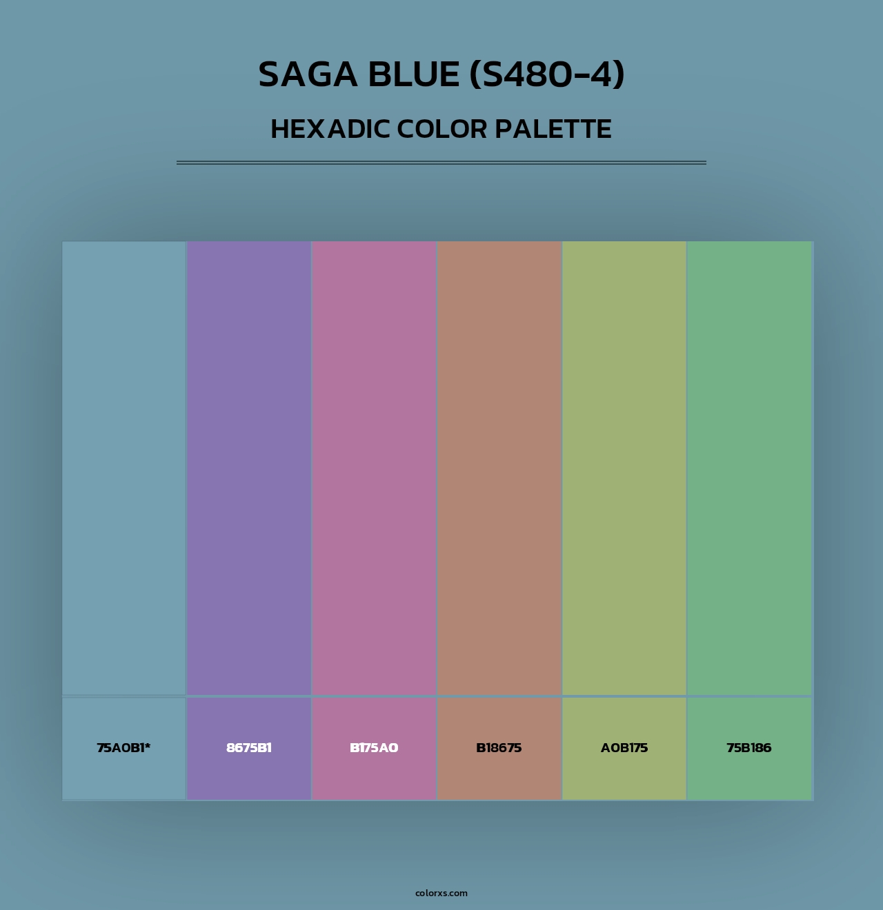 Saga Blue (S480-4) - Hexadic Color Palette