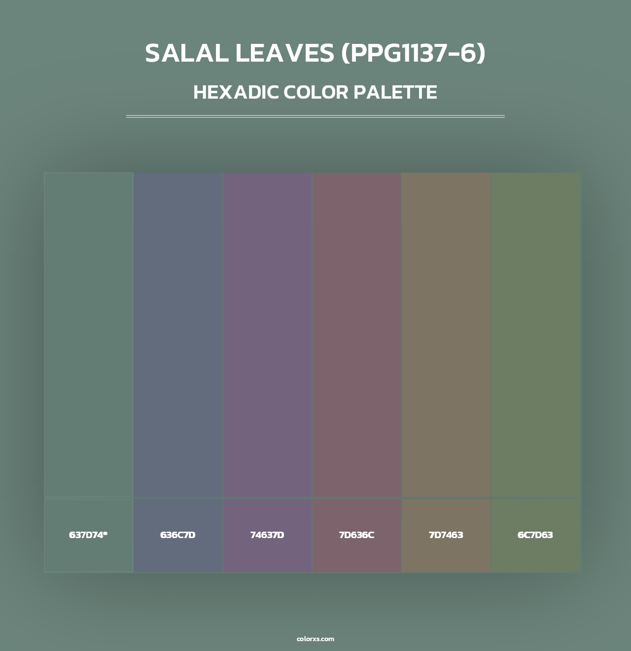 Salal Leaves (PPG1137-6) - Hexadic Color Palette