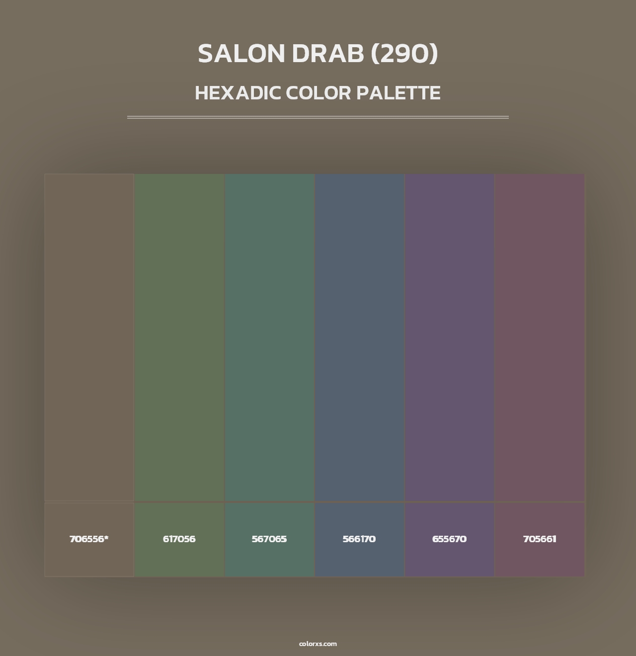 Salon Drab (290) - Hexadic Color Palette