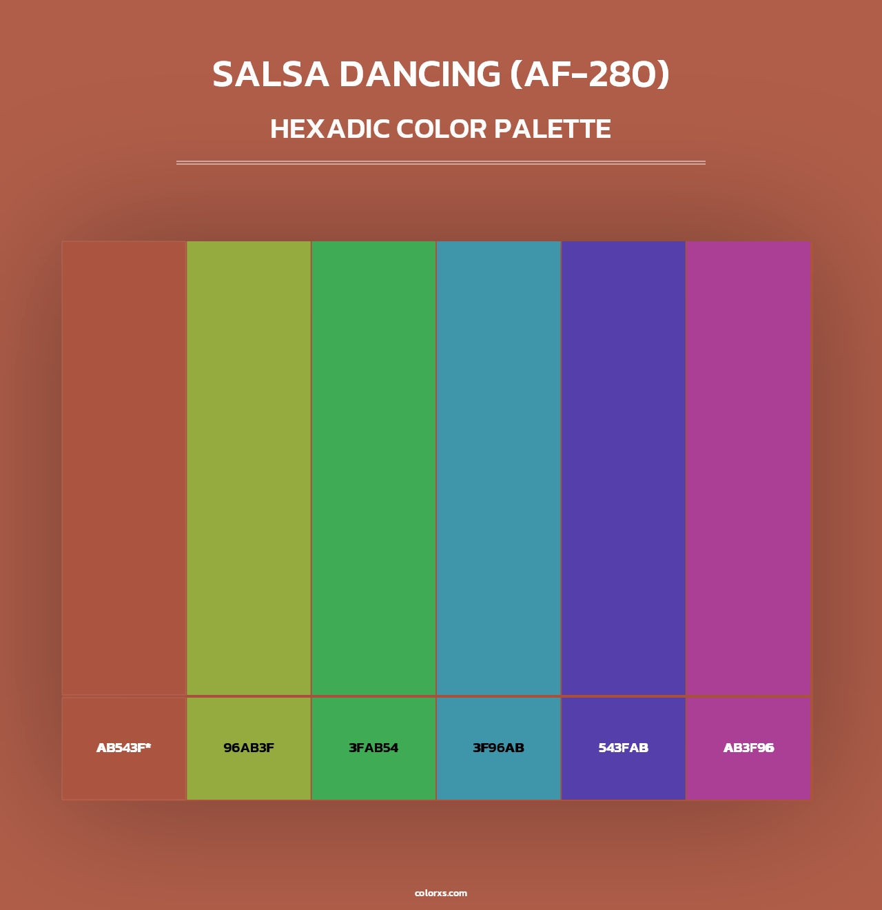 Salsa Dancing (AF-280) - Hexadic Color Palette