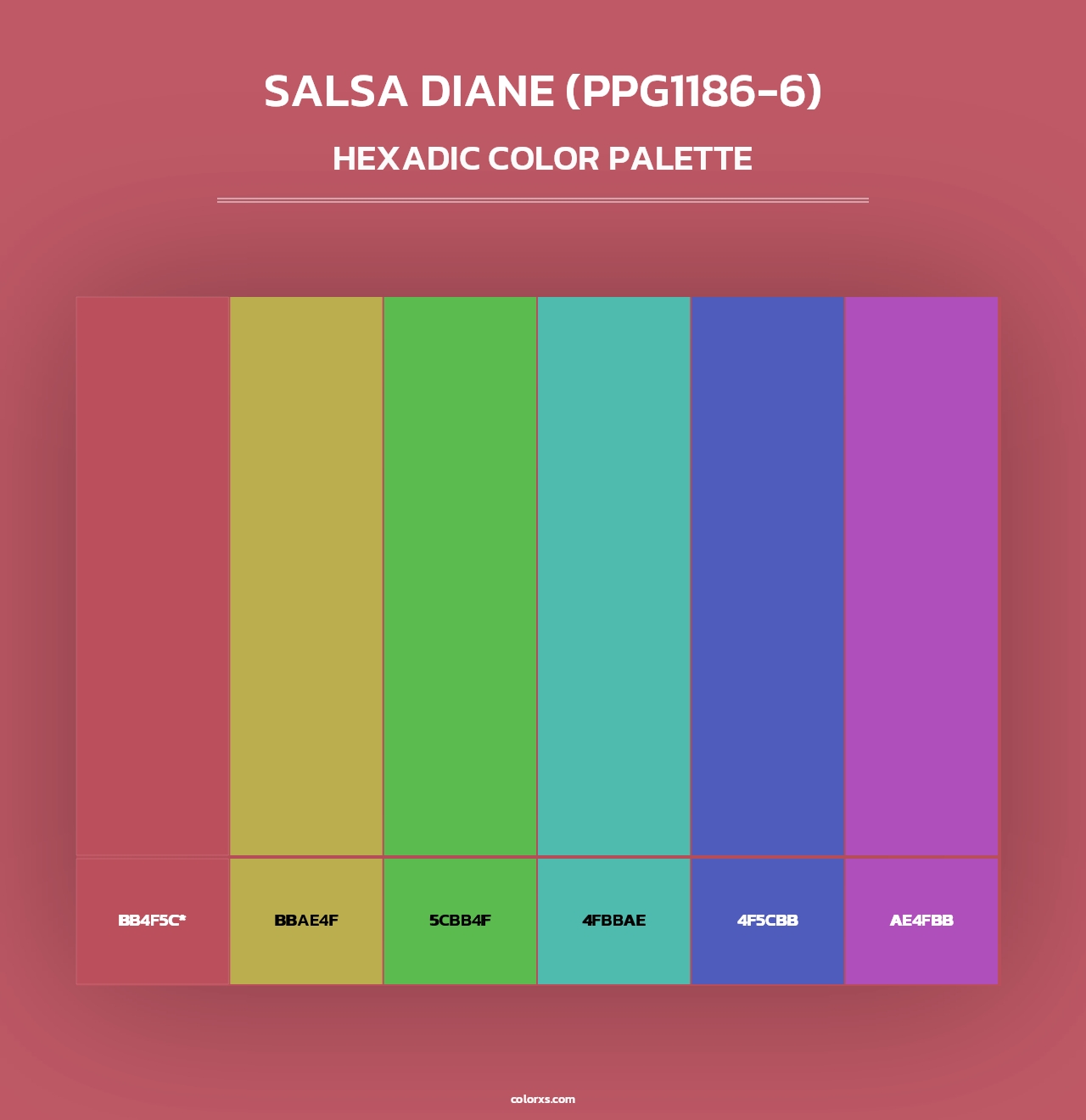 Salsa Diane (PPG1186-6) - Hexadic Color Palette