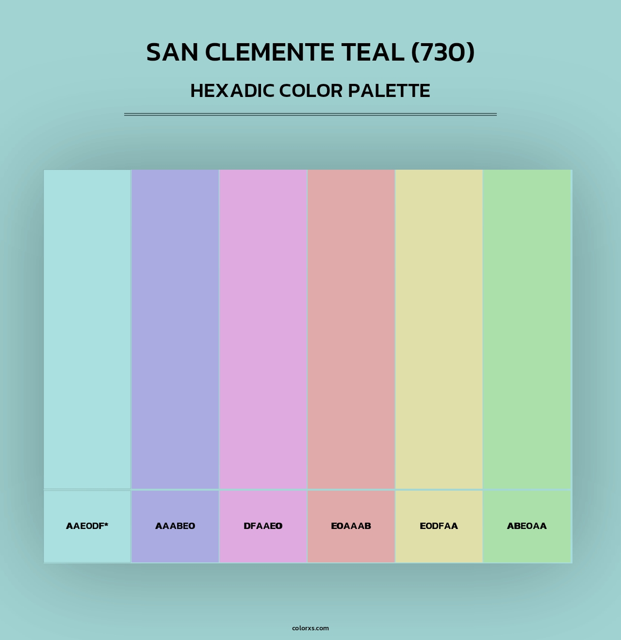 San Clemente Teal (730) - Hexadic Color Palette