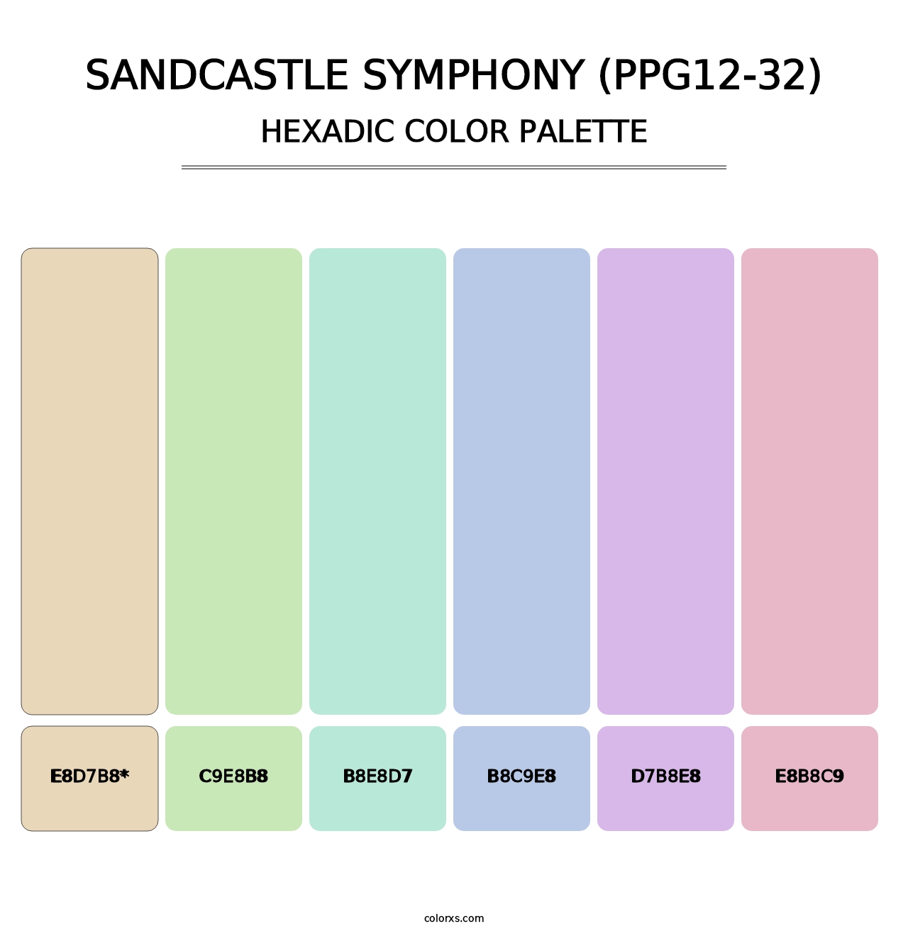Sandcastle Symphony (PPG12-32) - Hexadic Color Palette