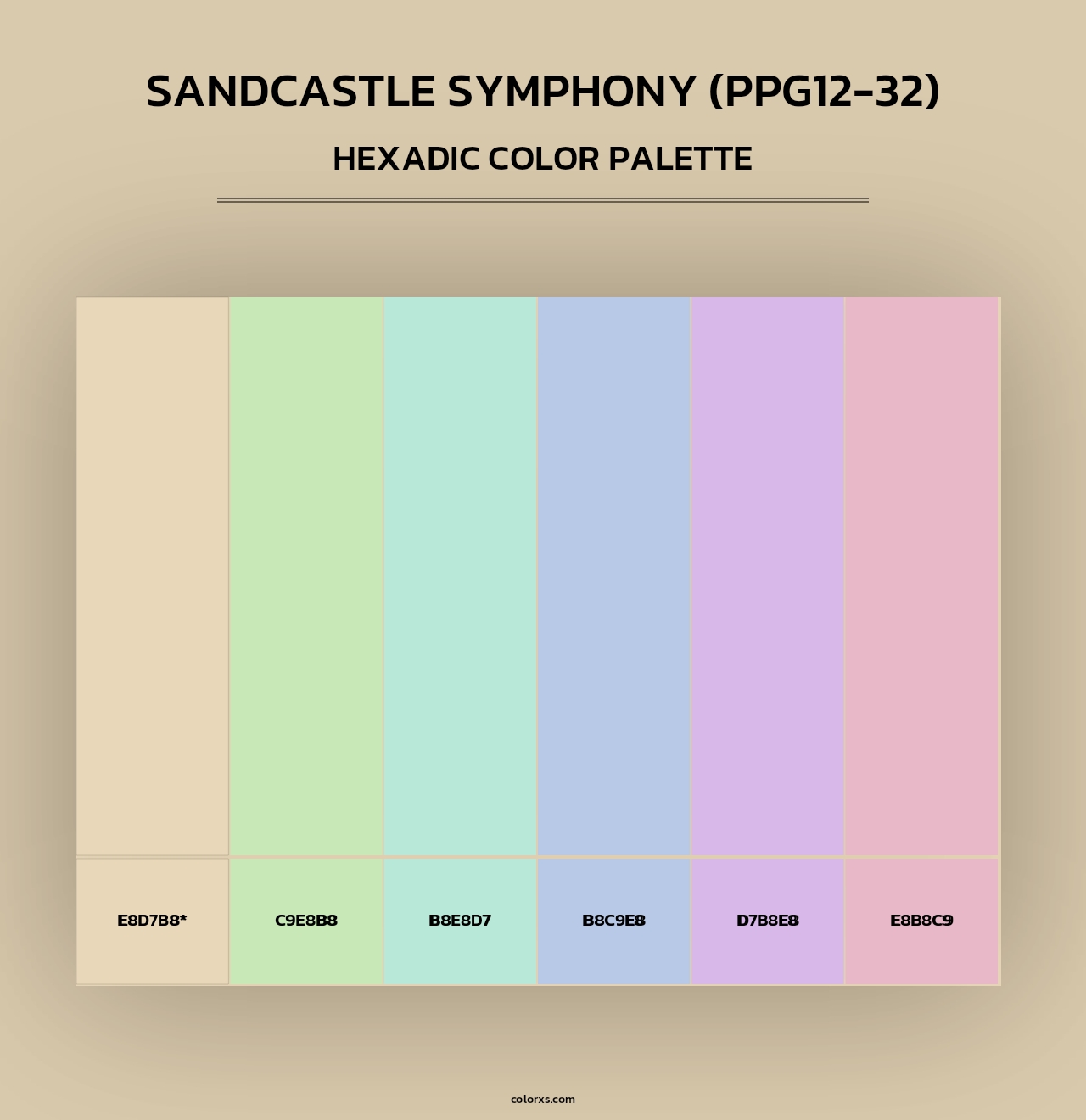 Sandcastle Symphony (PPG12-32) - Hexadic Color Palette