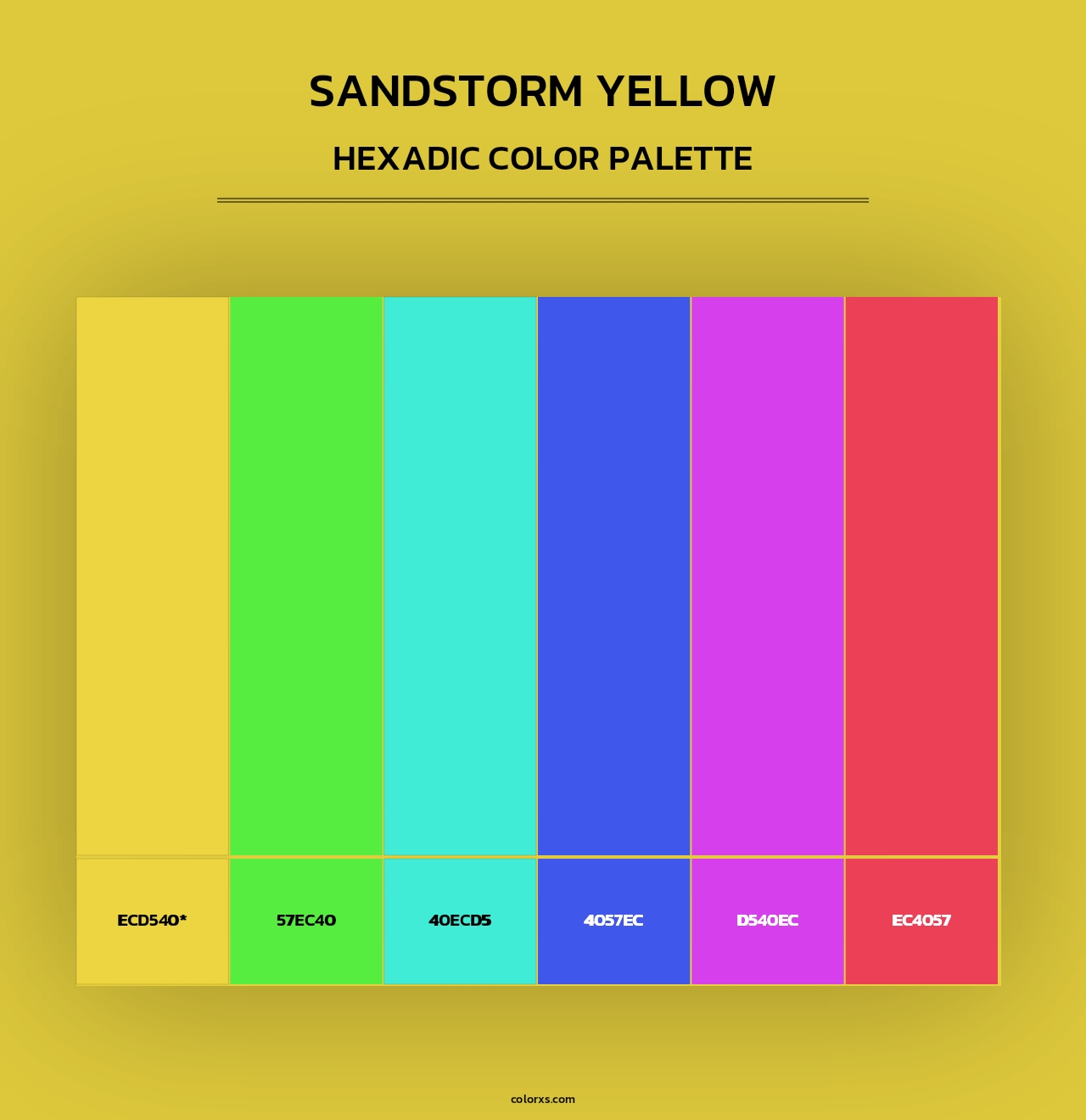Sandstorm Yellow - Hexadic Color Palette