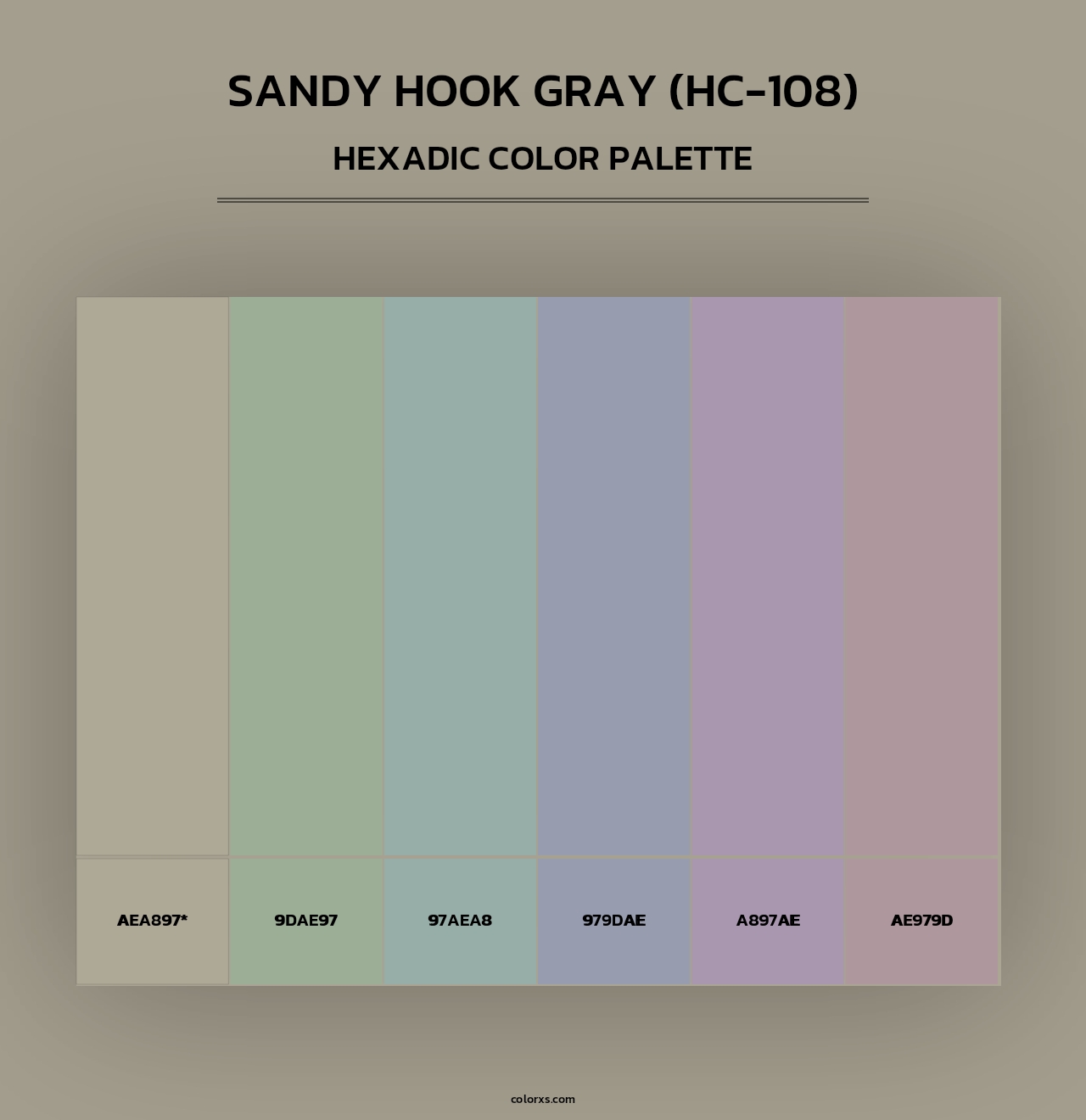 Sandy Hook Gray (HC-108) - Hexadic Color Palette
