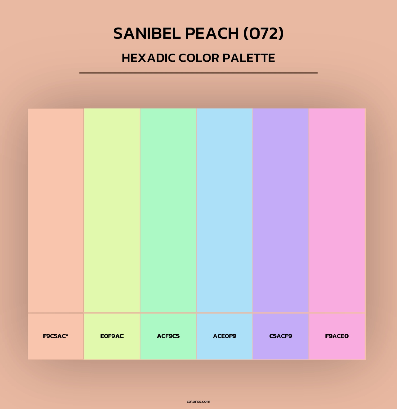 Sanibel Peach (072) - Hexadic Color Palette