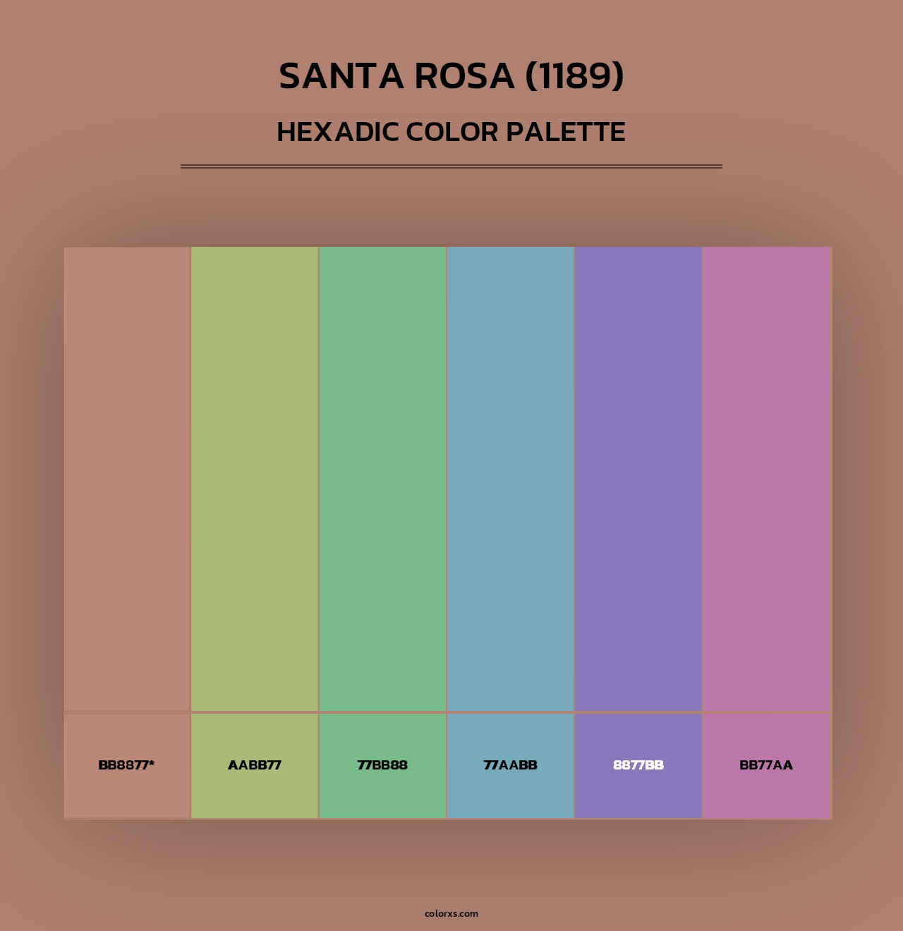 Santa Rosa (1189) - Hexadic Color Palette