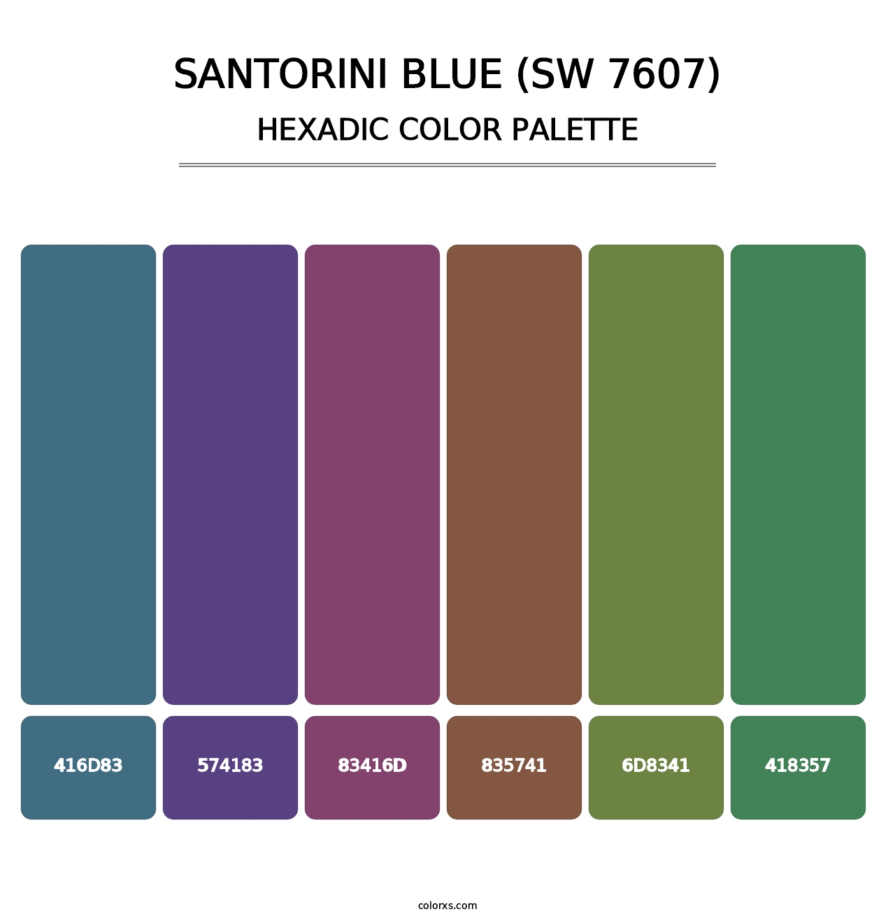 Santorini Blue (SW 7607) - Hexadic Color Palette