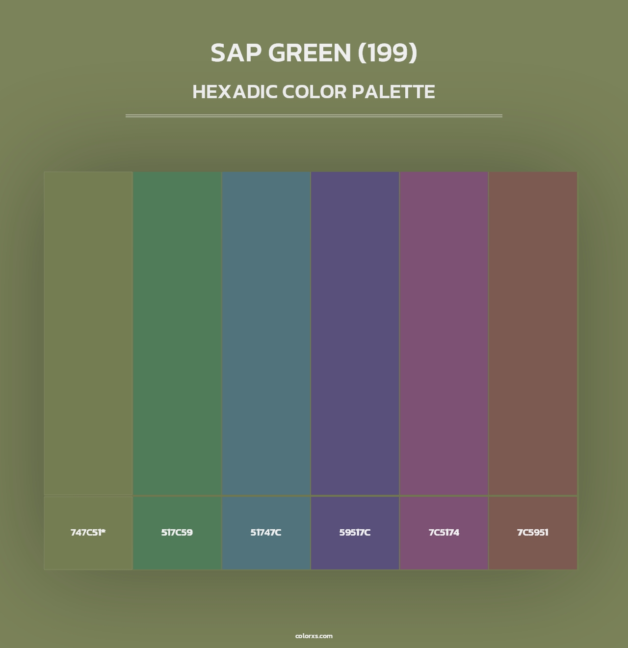 Sap Green (199) - Hexadic Color Palette