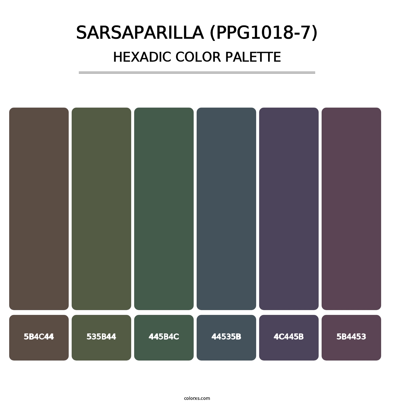 Sarsaparilla (PPG1018-7) - Hexadic Color Palette