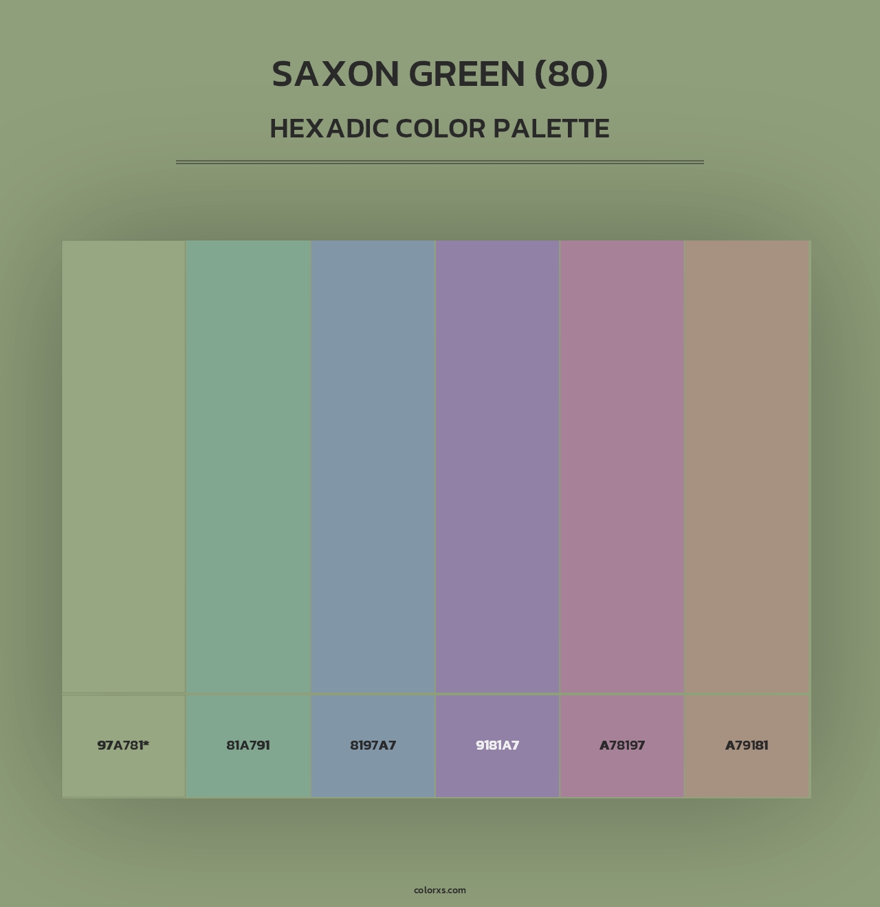 Saxon Green (80) - Hexadic Color Palette